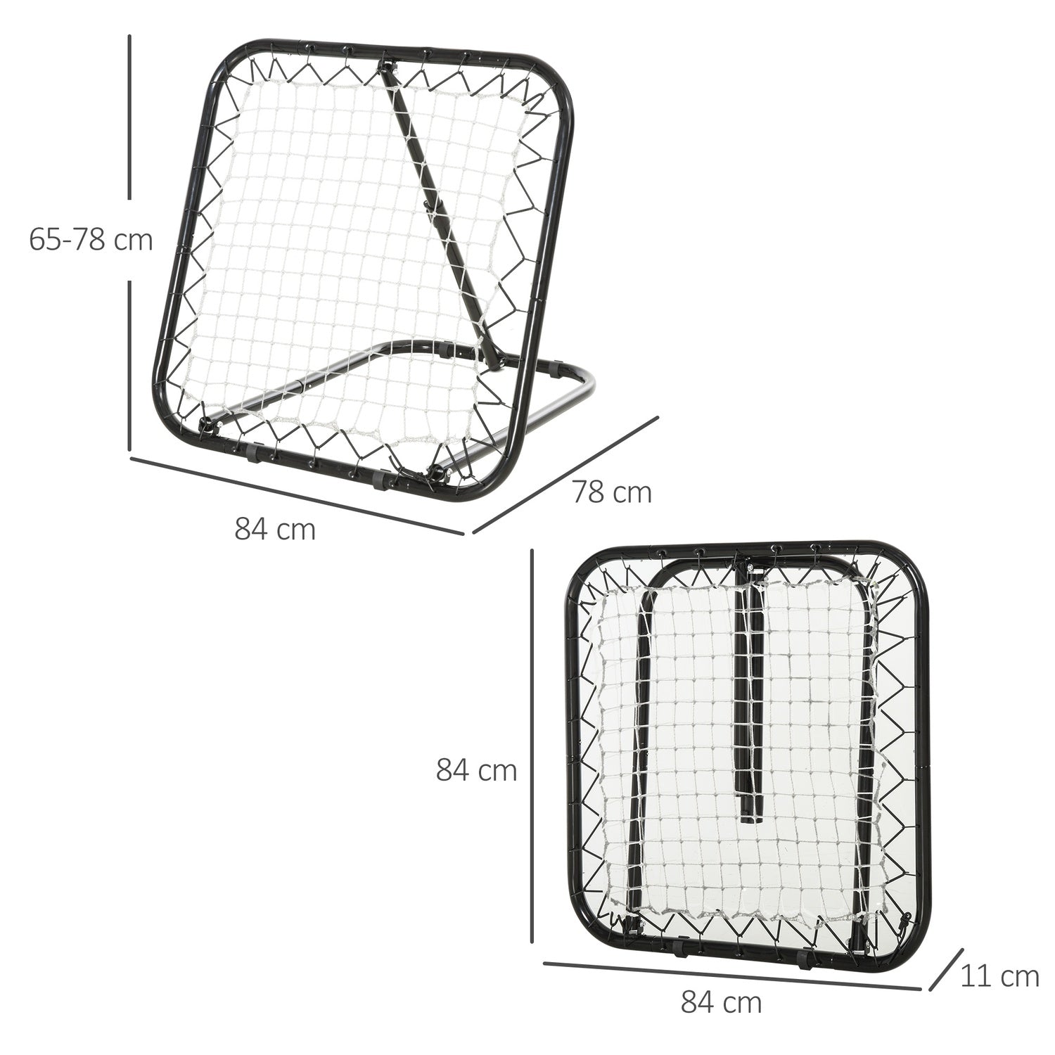 Football Kickback Rebounder, justerbara nivåer, 78x84x65 cm