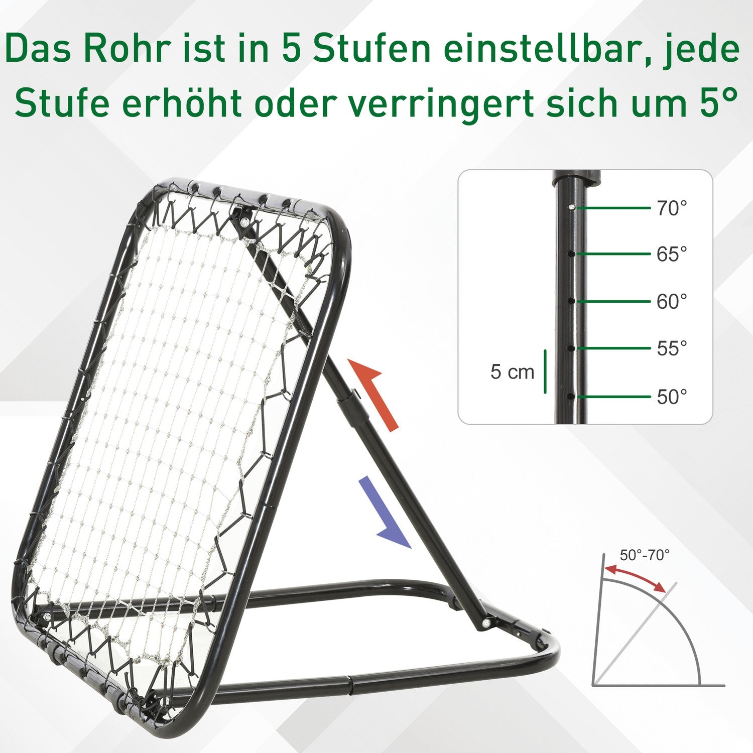 Football Kickback Rebounder, justerbara nivåer, 78x84x65 cm