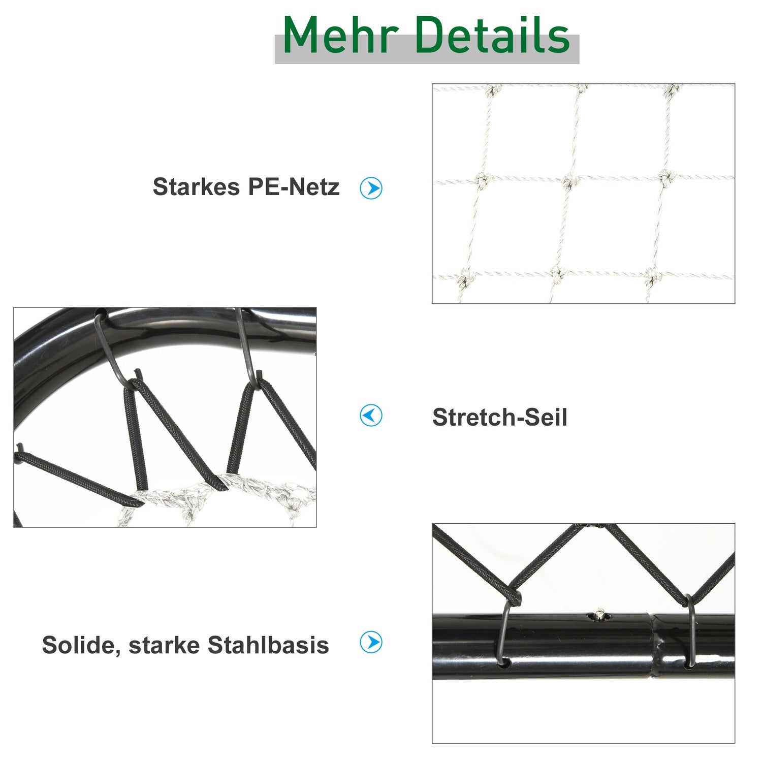 Football Kickback Rebounder, justerbara nivåer, 78x84x65 cm