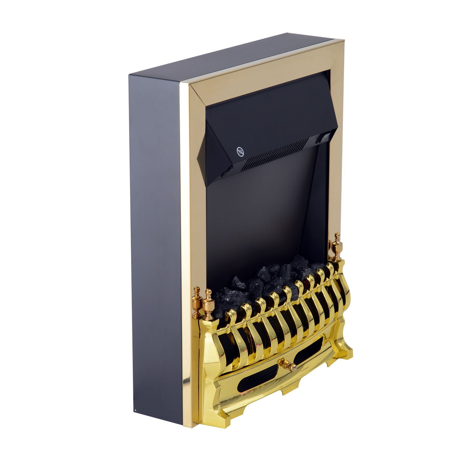 Fristående Elspis, 1000/2000W, Guld, Flameffekt