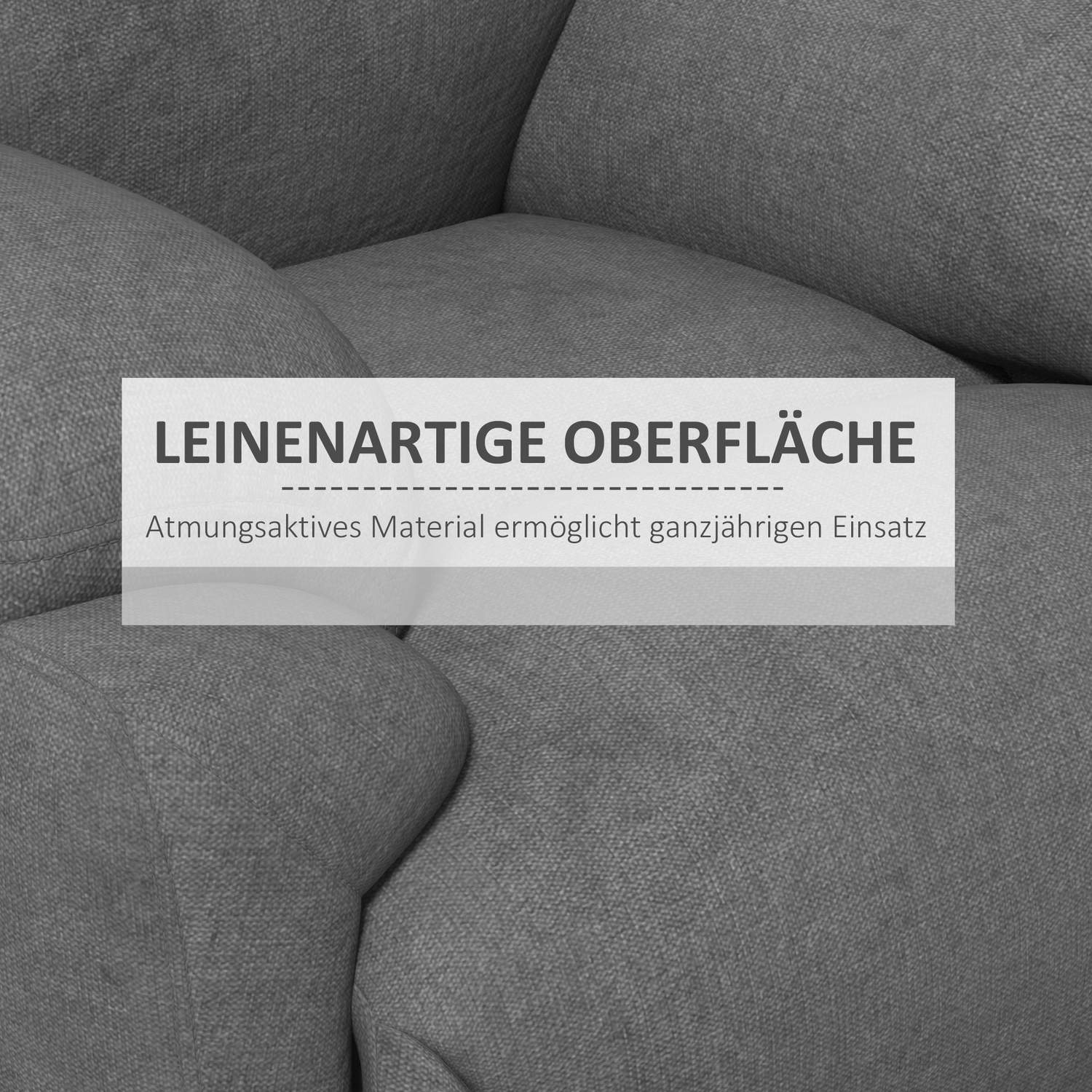 Fåtölj, stoppad avkopplingsstol med linnelook, grå