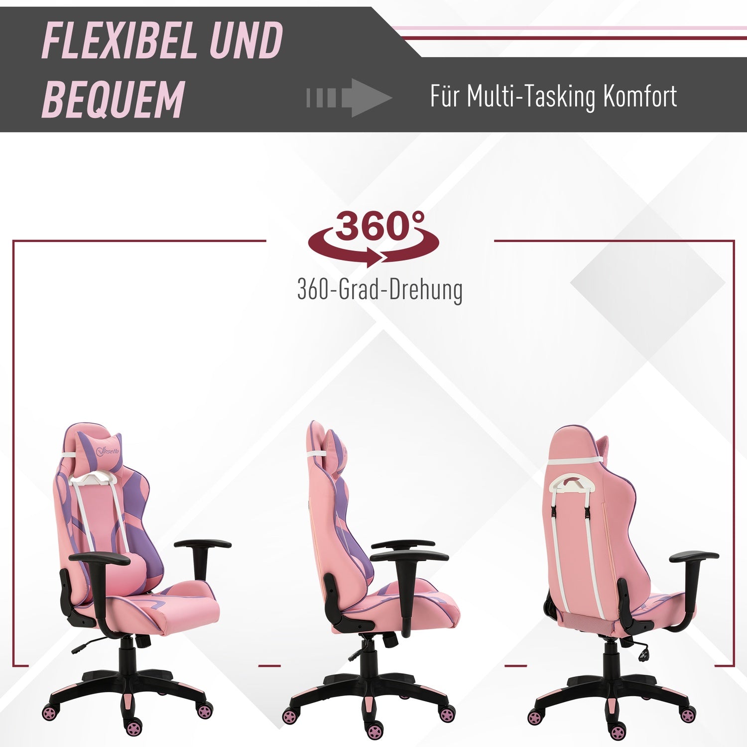 Ergonomisk spelstol med justerbar massagekudde