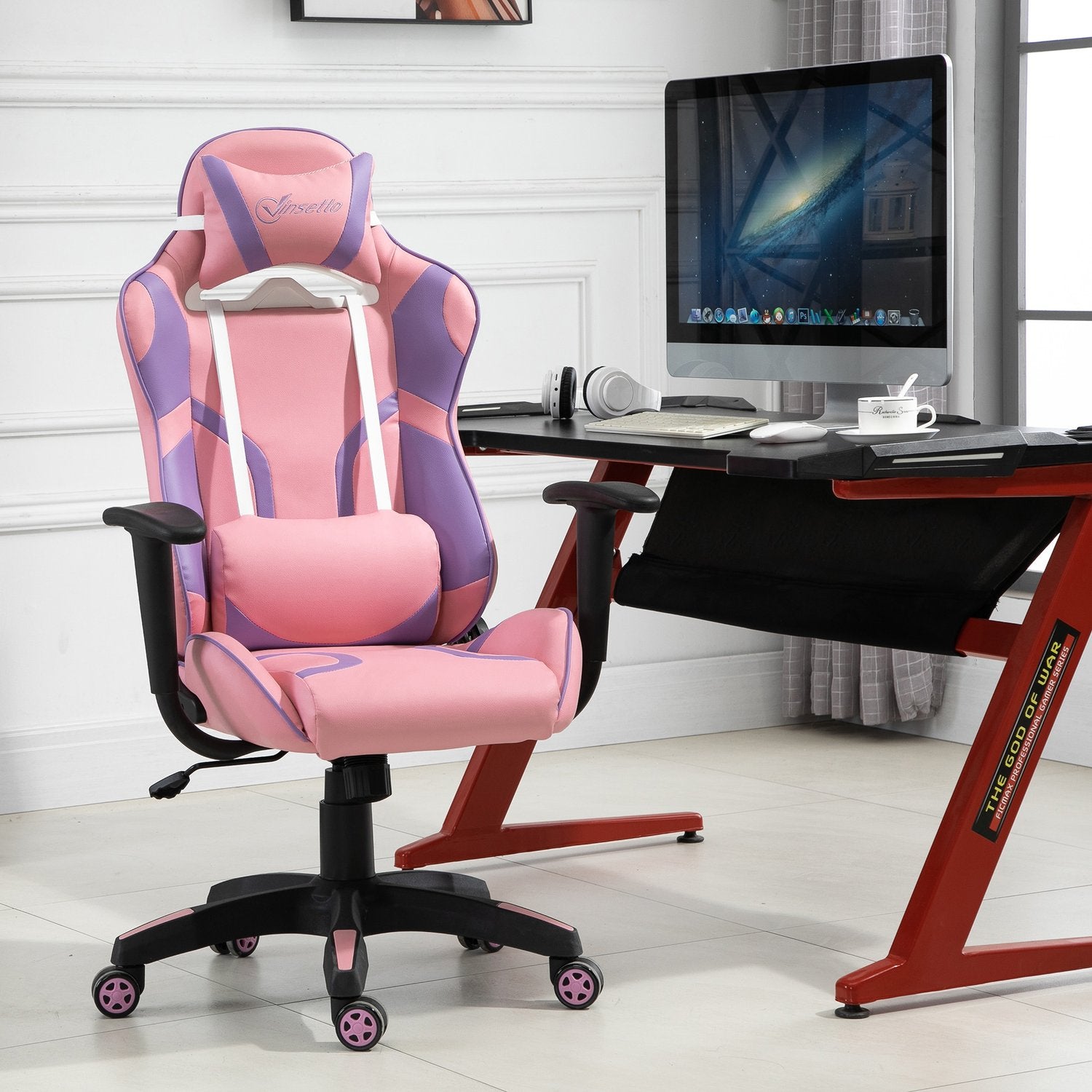 Ergonomisk spelstol med justerbar massagekudde