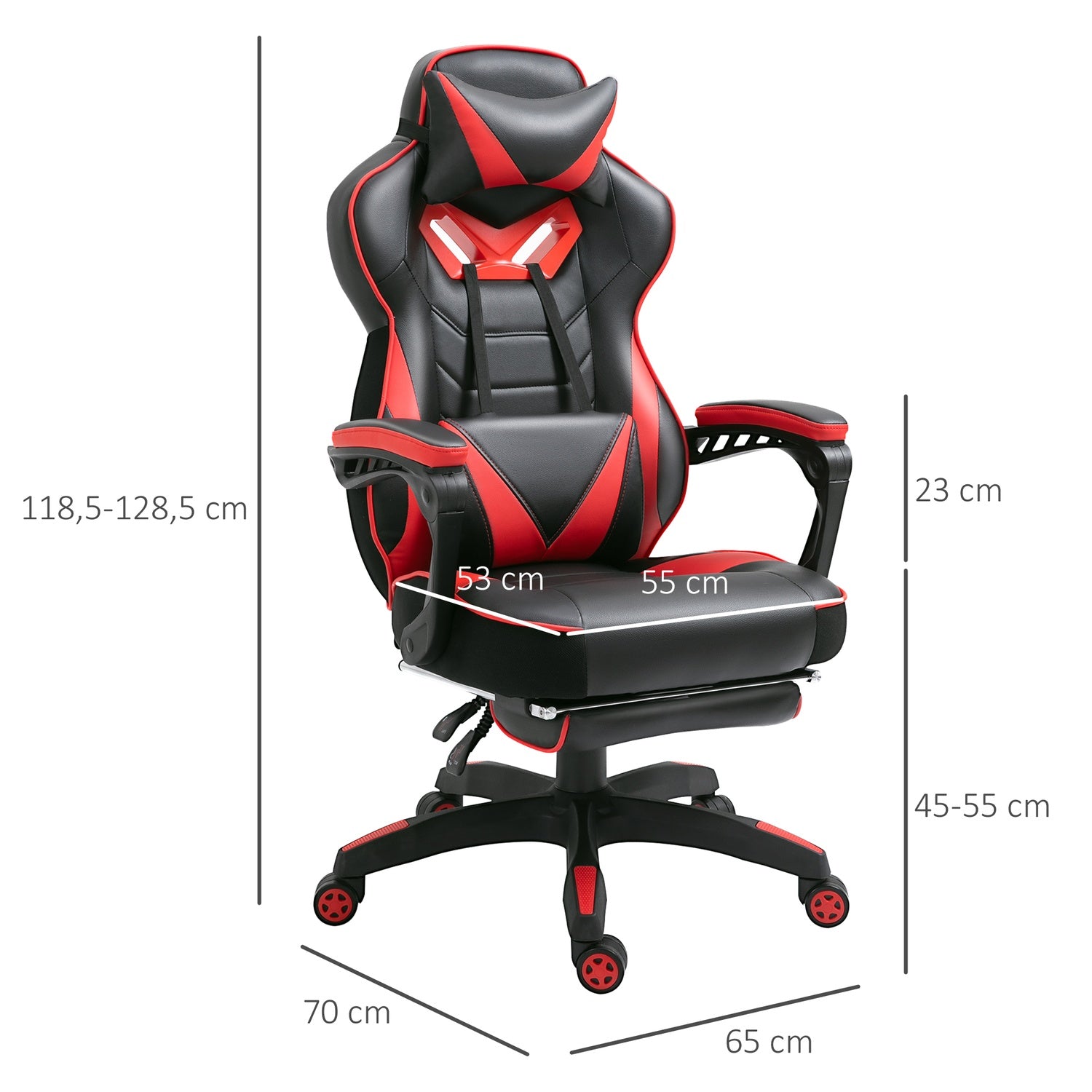 Gaming Kontorsstol med massage – justerbar, konstläder
