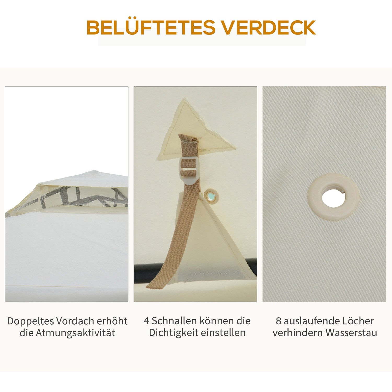 Garden Gazebo 3x3m, väderbeständig med sidoväggar