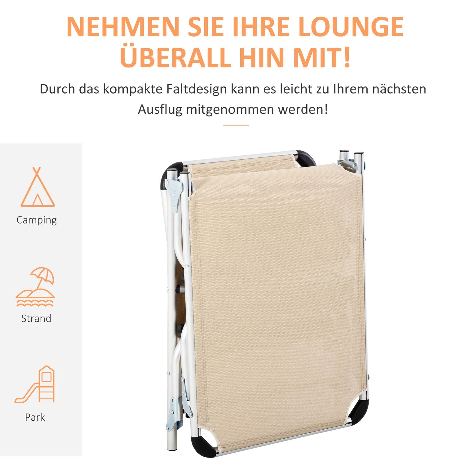 Justerbar trädgårdsstol, aluminium, ergonomiskt mesh