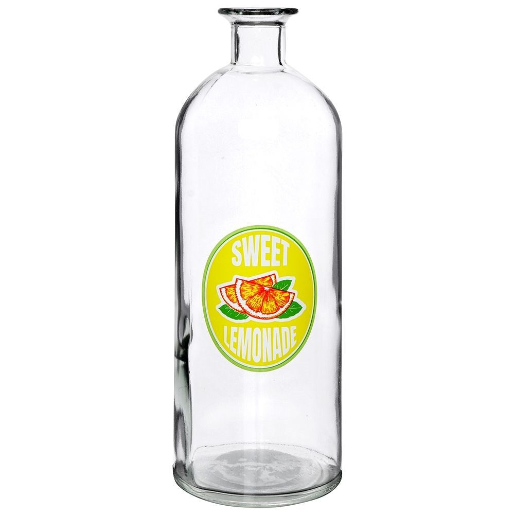 Glasflaska med Citronmotiv och Kork, 1 Liter