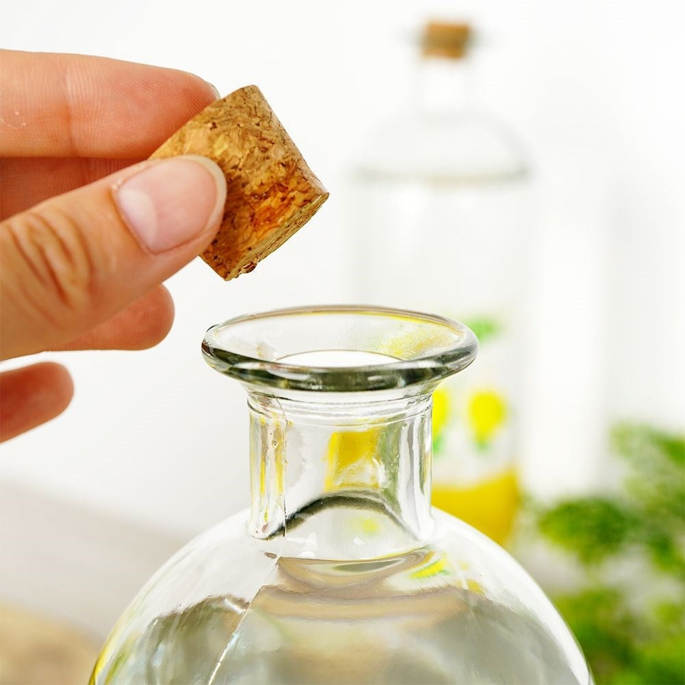 Glasflaska med Citronmotiv och Kork, 1 Liter