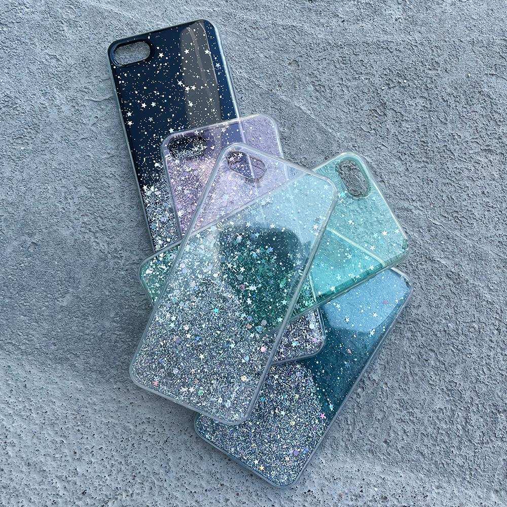 Glänsande fodral med glitter för Samsung Galaxy A72 4G Star Glitter transparent