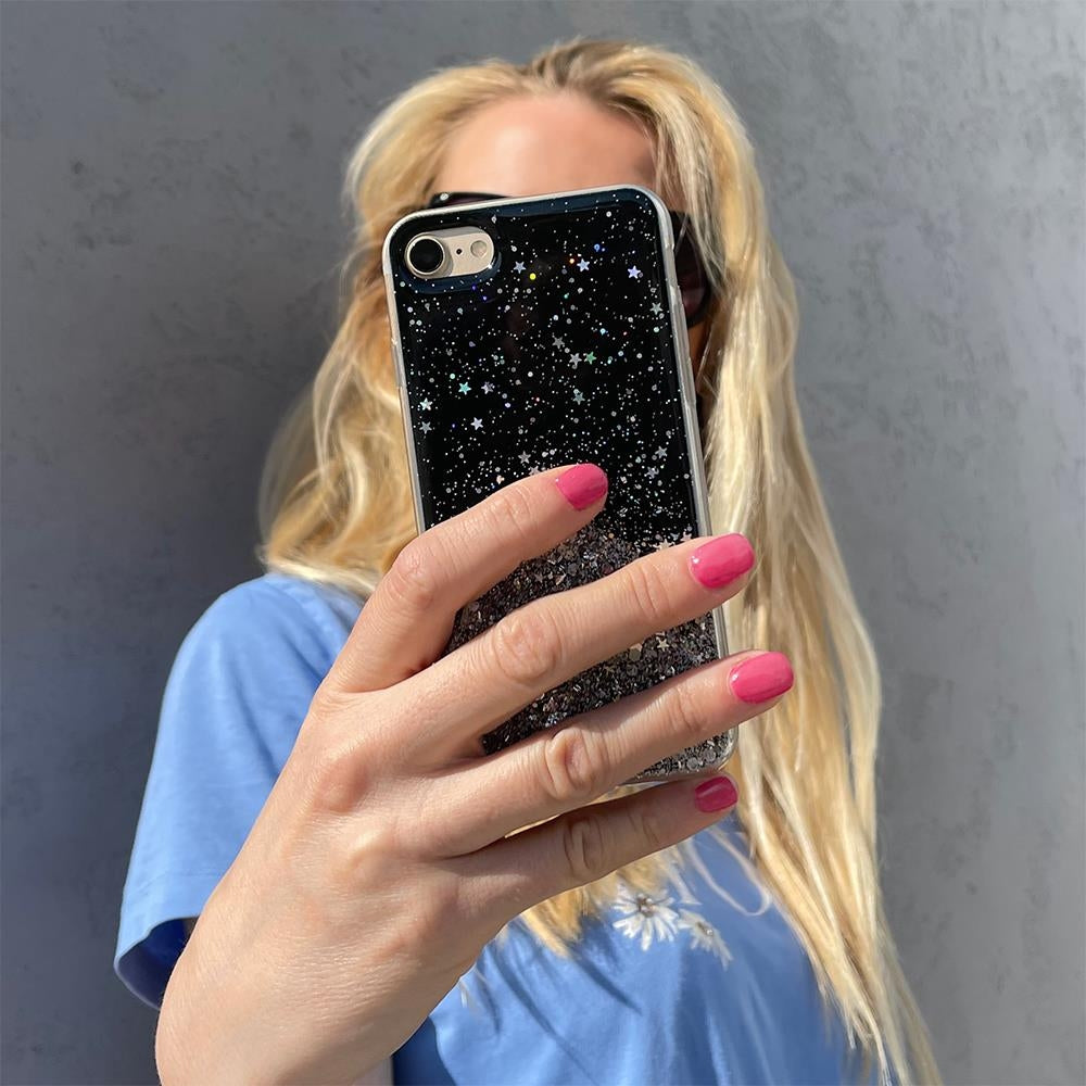 Glänsande fodral med glitter för Samsung Galaxy A72 4G Star Glitter transparent