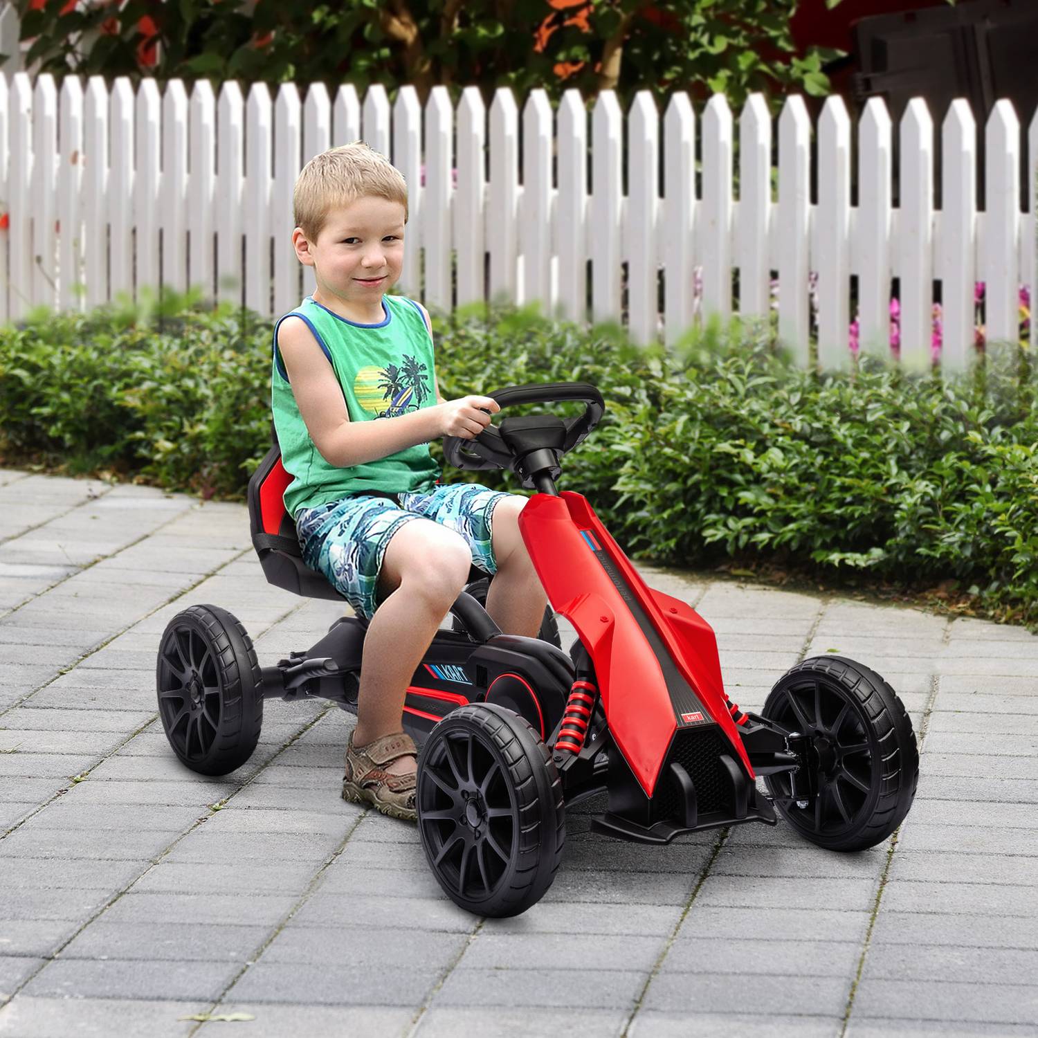 Pedal Go-Kart för barn med justerbar sits och handbroms