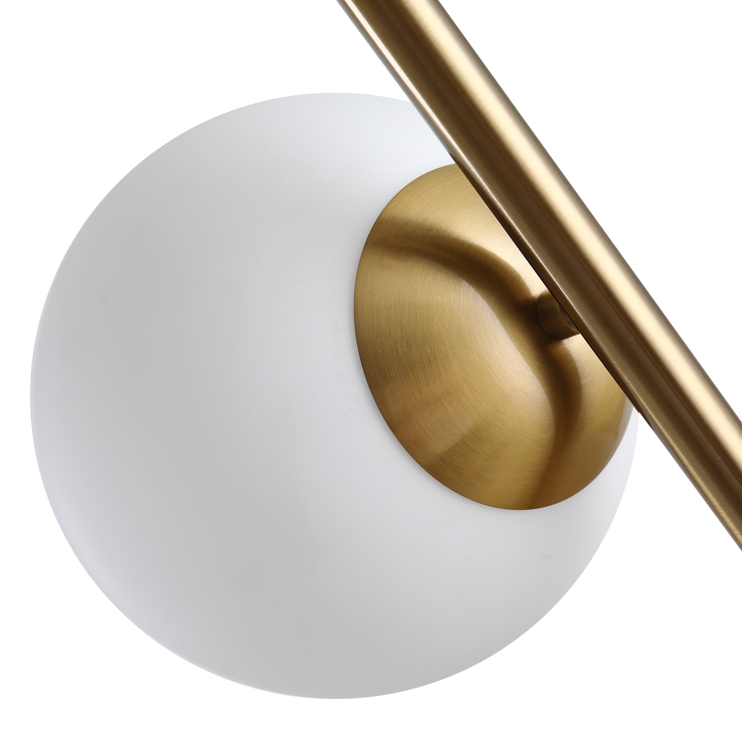 Golvlampa med 2-delad glasskärm – stål & glas, gyllene