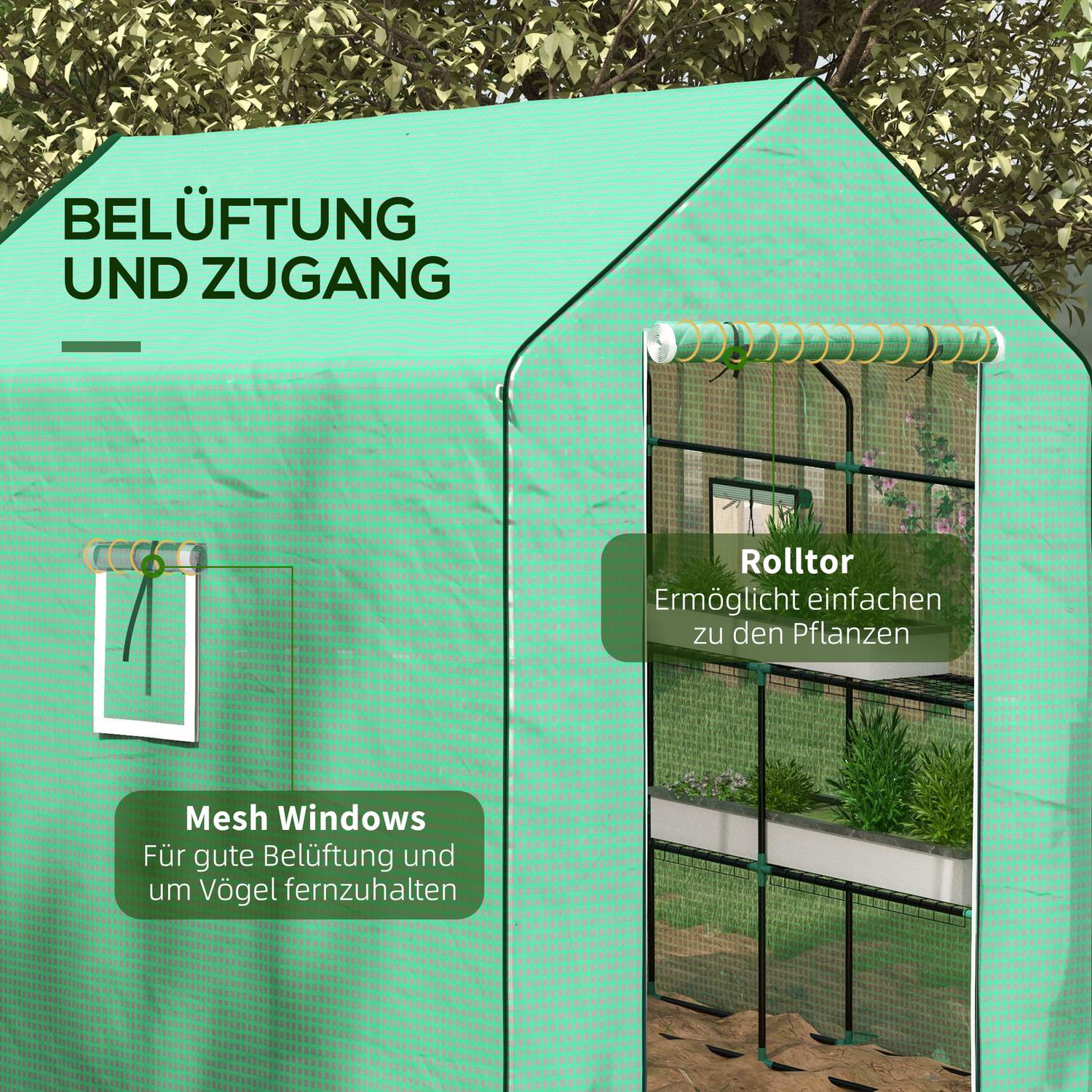 Greenhouse PE Film Cover, UV-skydd, 140x213x190 cm