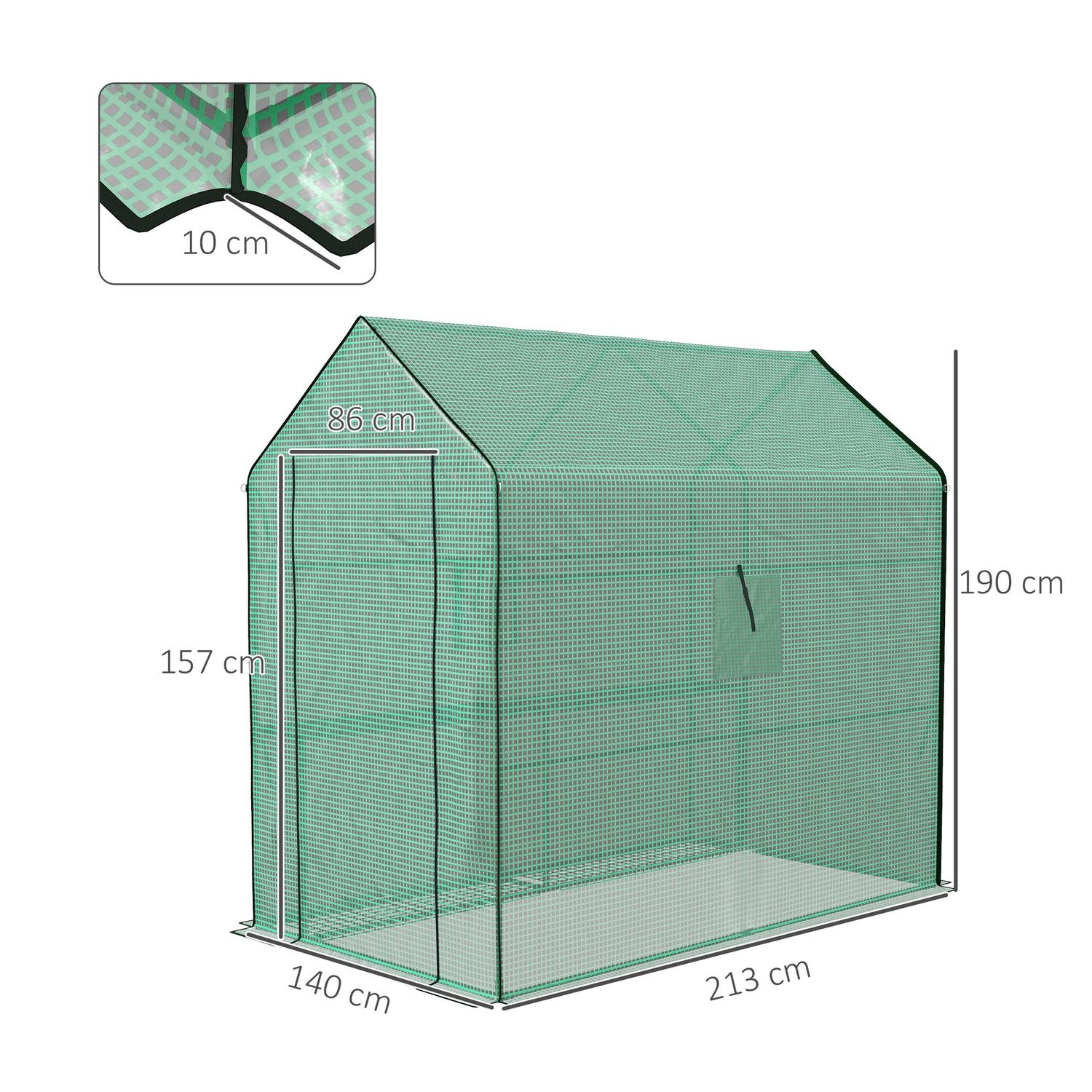 Greenhouse PE Film Cover, UV-skydd, 140x213x190 cm