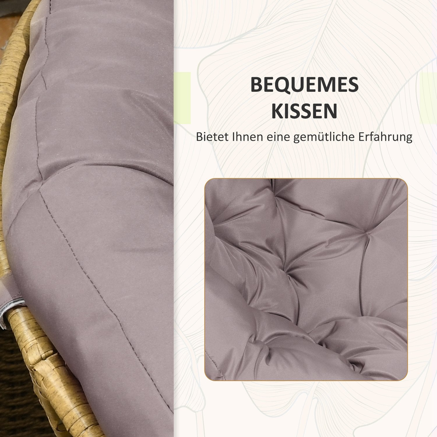 Gul 3-delad trädgårdsbistroset med kuddar