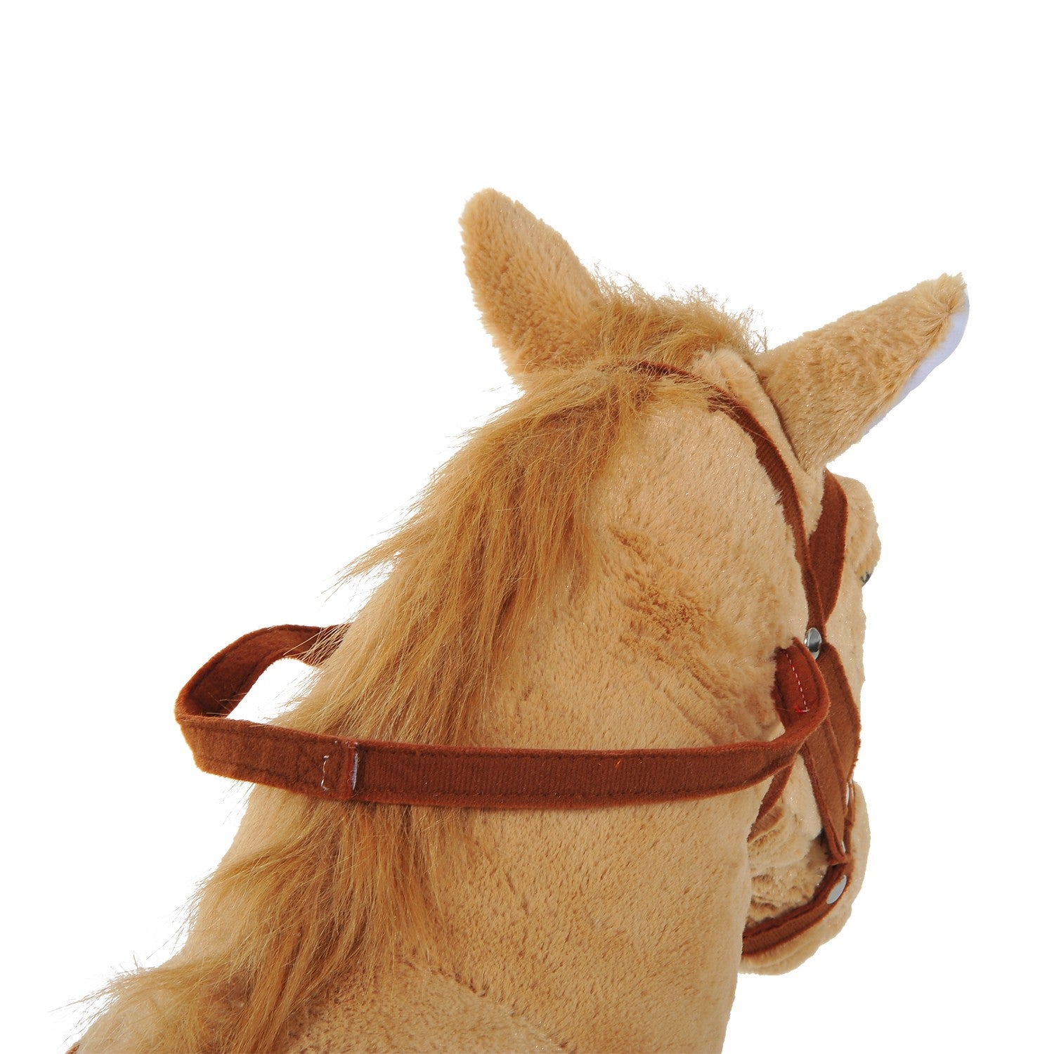 Plysch gunghäst med ljud för barn, Beige, 85 cm