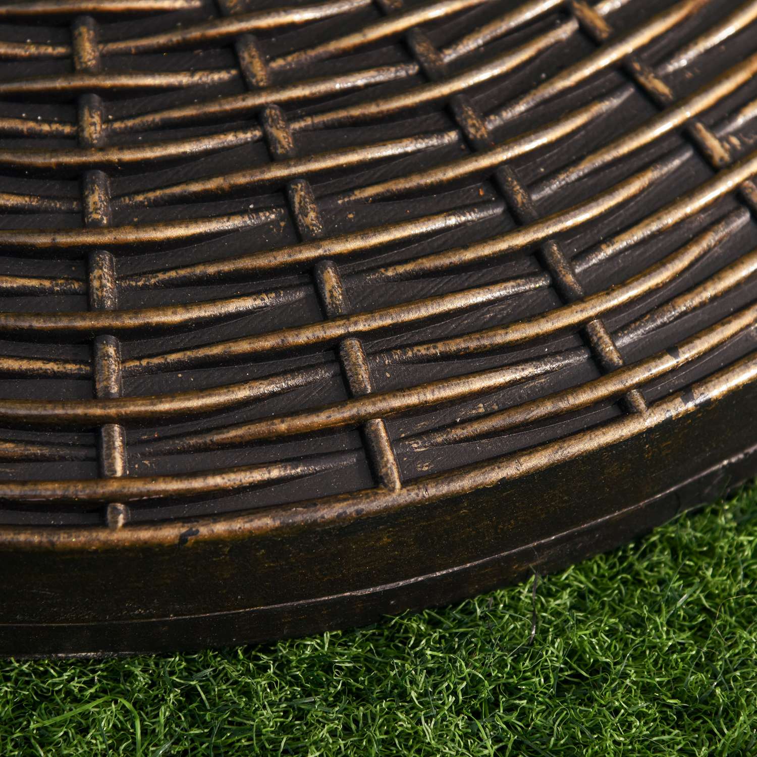 Heavy-Duty 25 Kg Rattan Look Parasoll Base, Ø53 X 40 Cm