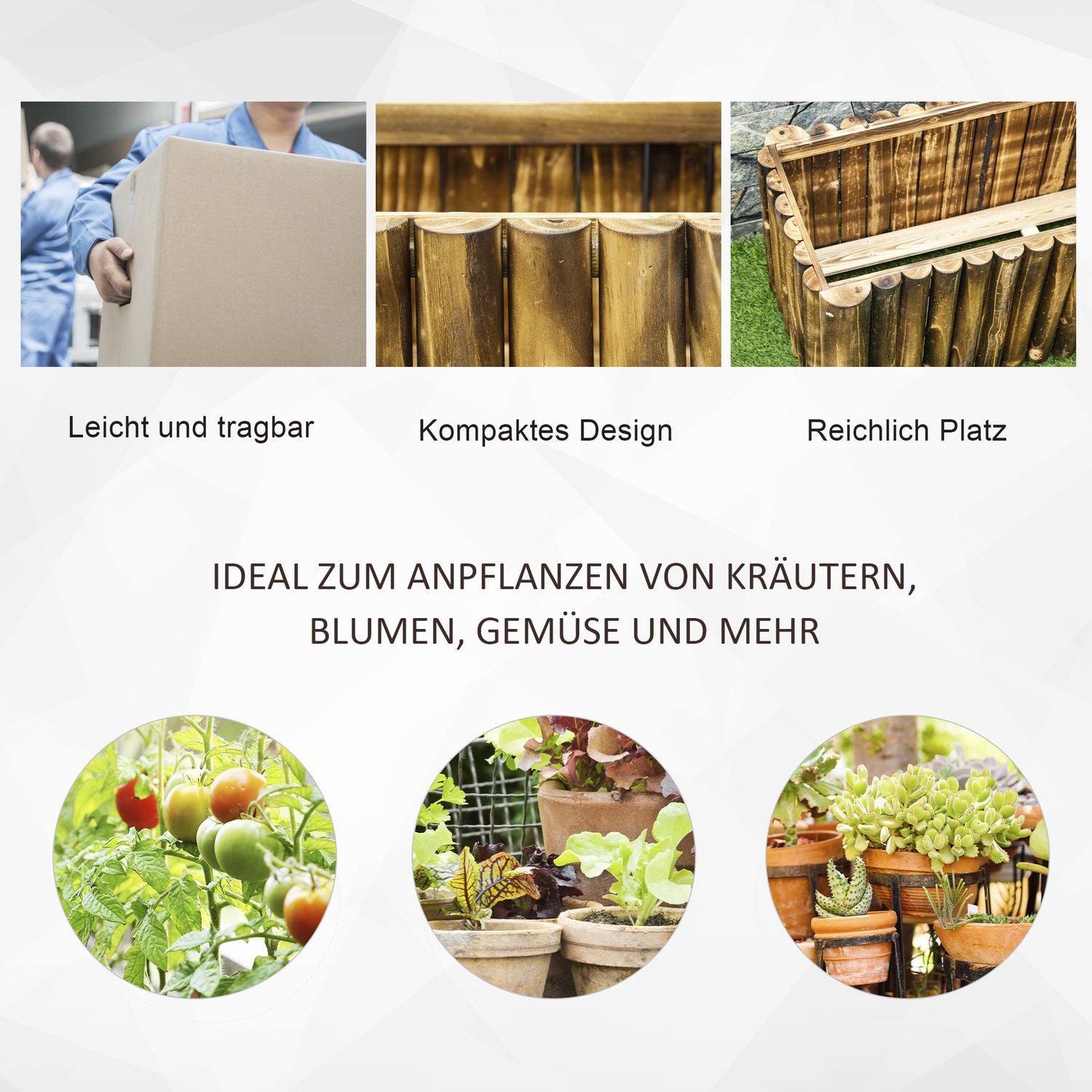Upphöjd trädgårdssäng Gran Wood – 100x38,5x40cm Planteringslåda