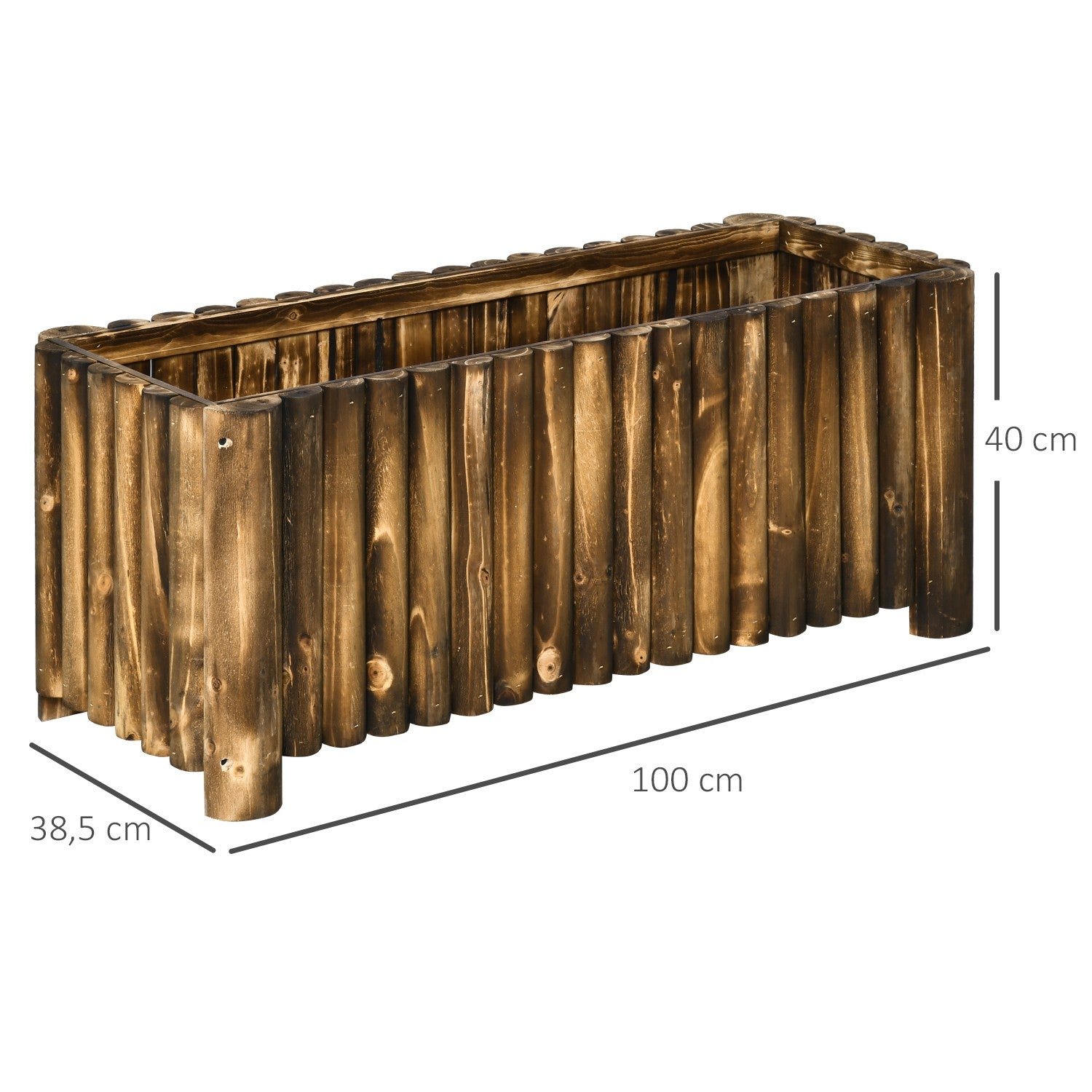 Upphöjd trädgårdssäng Gran Wood – 100x38,5x40cm Planteringslåda