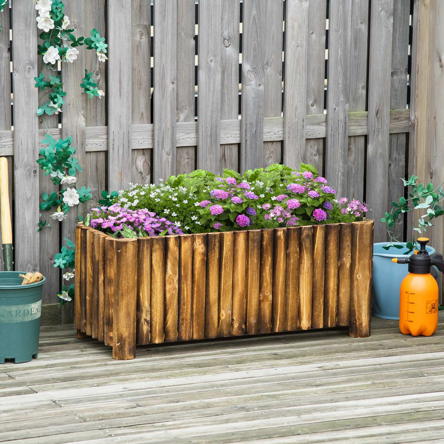 Upphöjd trädgårdssäng Gran Wood – 100x38,5x40cm Planteringslåda