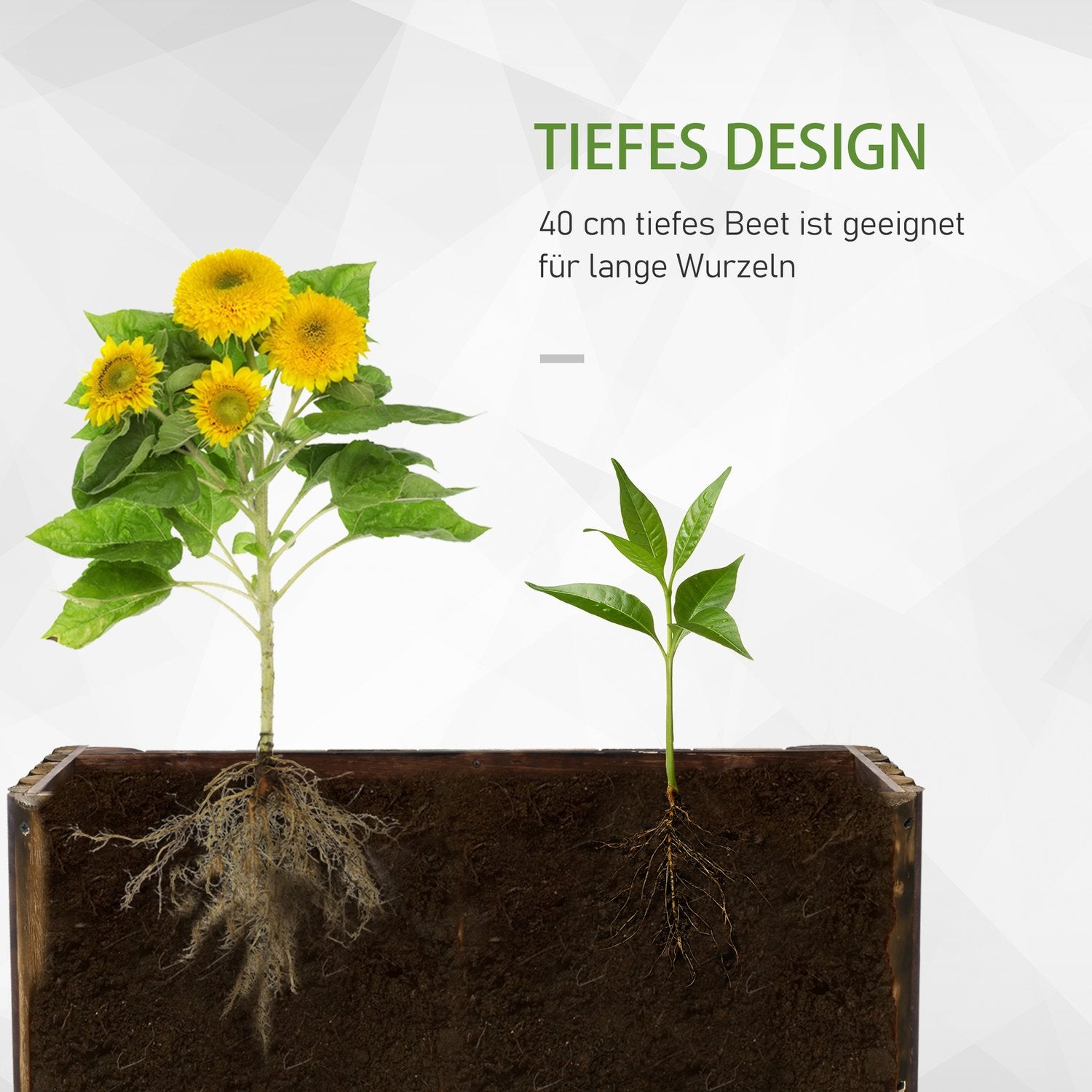 Upphöjd trädgårdssäng Gran Wood – 100x38,5x40cm Planteringslåda