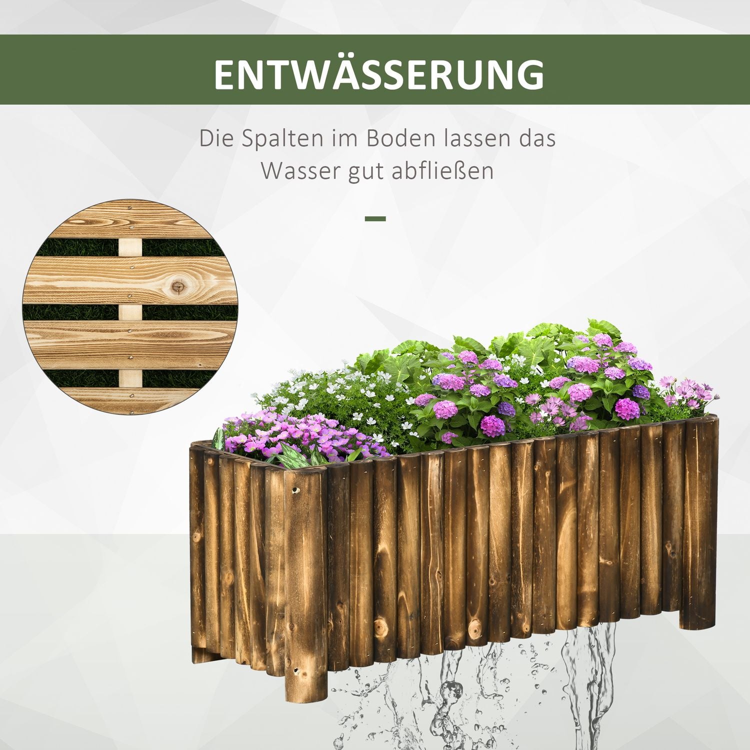 Upphöjd trädgårdssäng Gran Wood – 100x38,5x40cm Planteringslåda