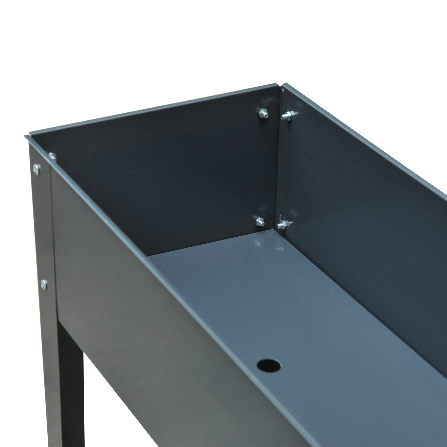 Trädgårdssäng i metall – 100x30x80 cm, med dränering