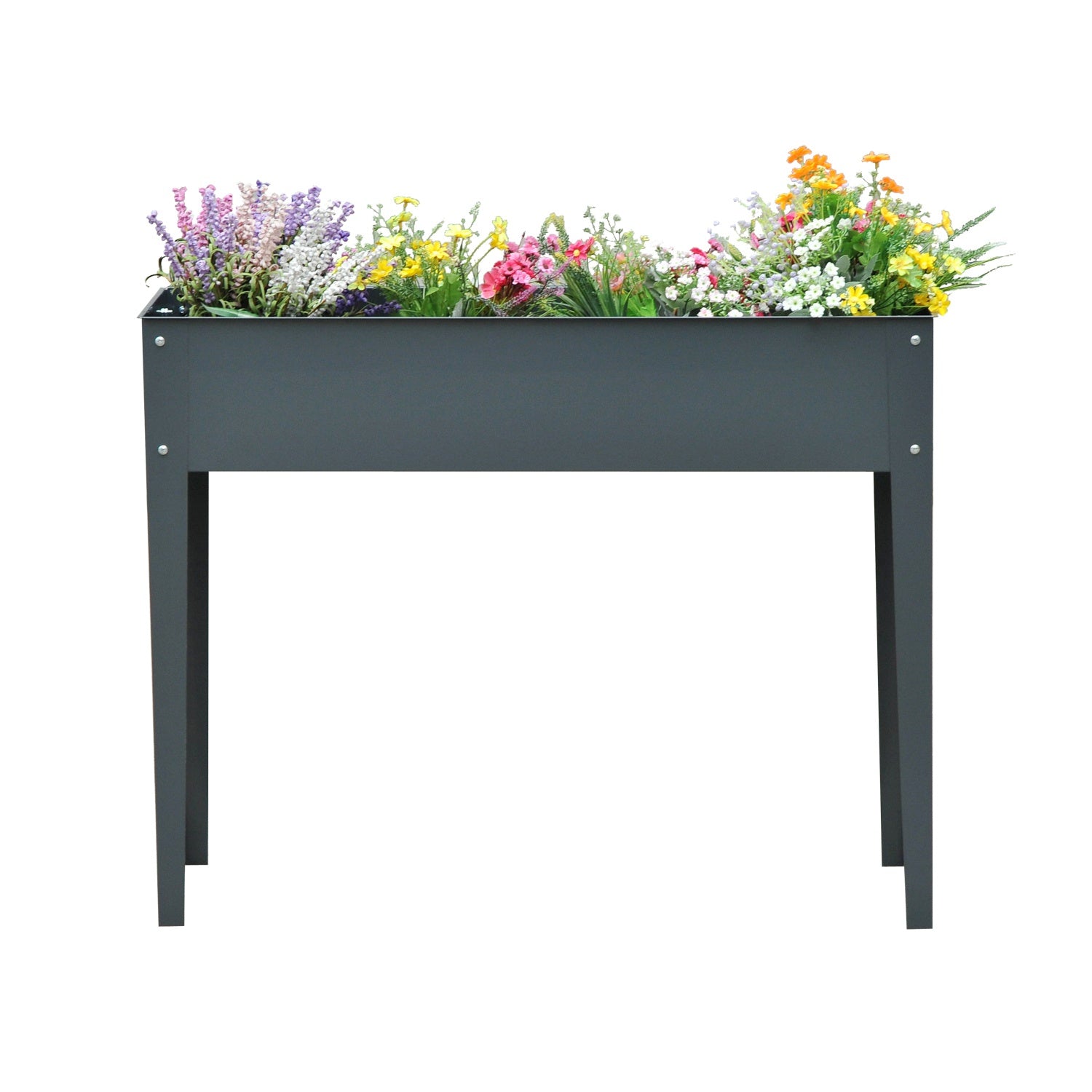 Trädgårdssäng i metall – 100x30x80 cm, med dränering