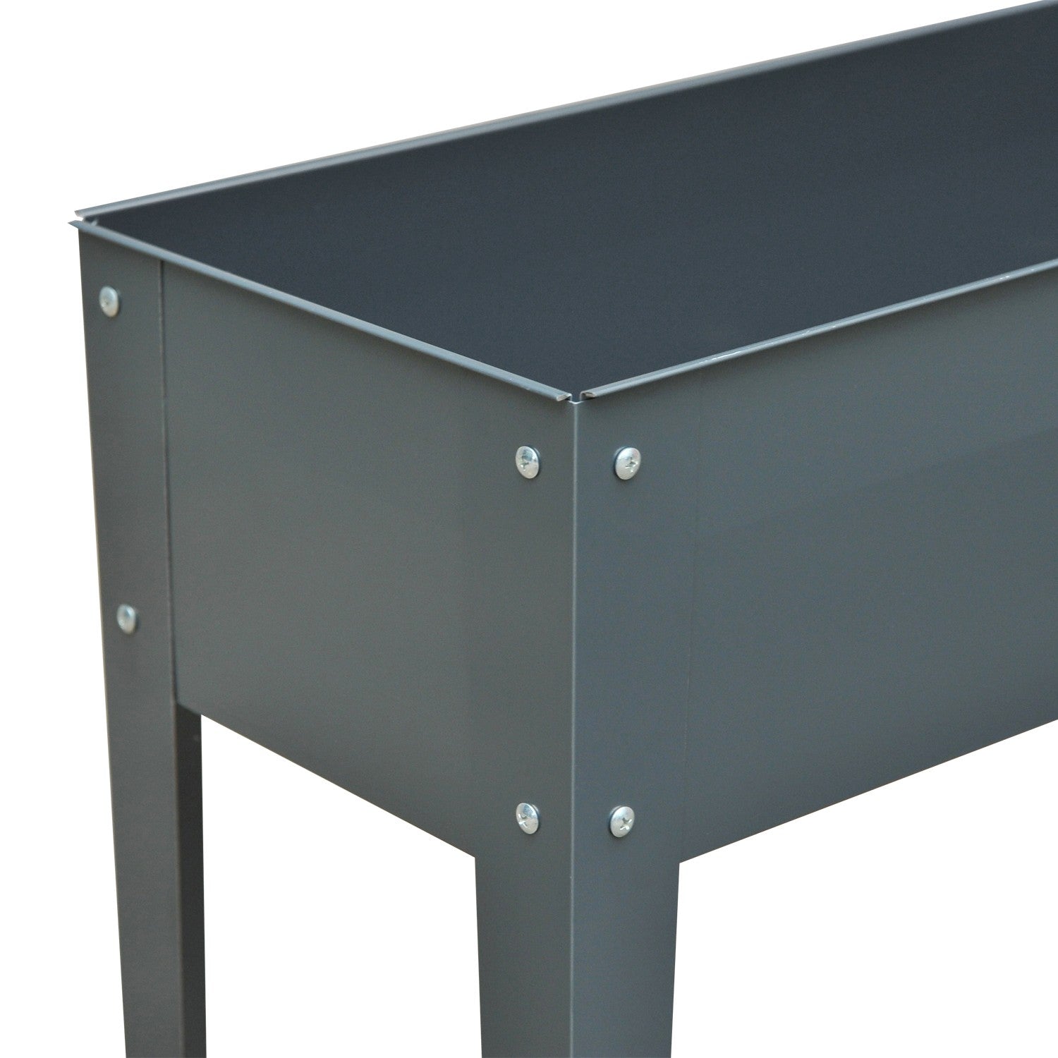 Trädgårdssäng i metall – 100x30x80 cm, med dränering