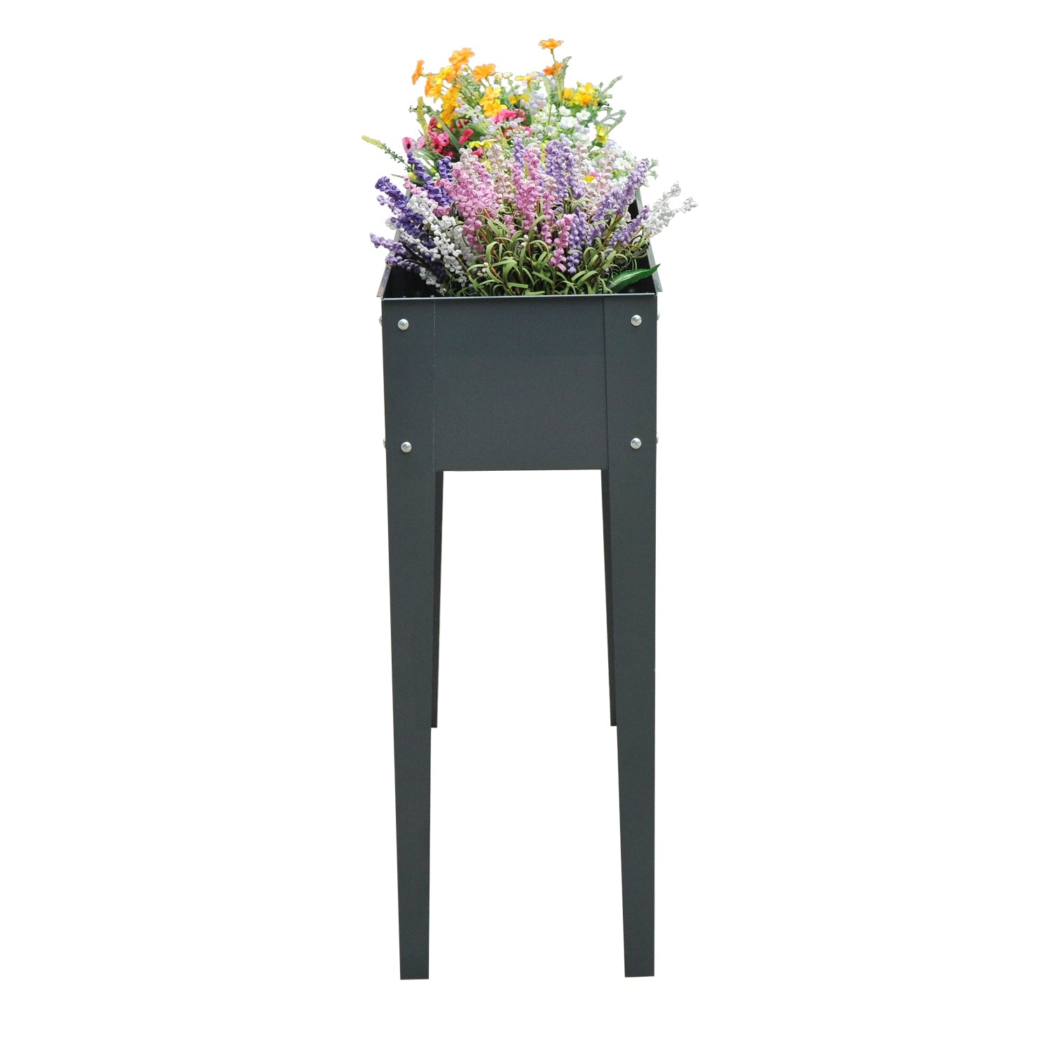 Trädgårdssäng i metall – 100x30x80 cm, med dränering