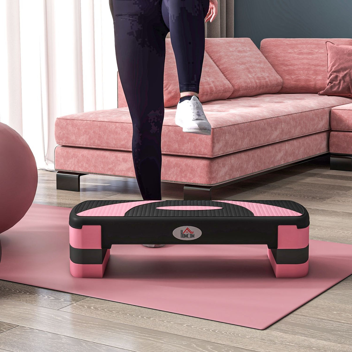 Höjdjusterbar Aerobic Stepper, 3 nivåer, 150 kg Kapacitet