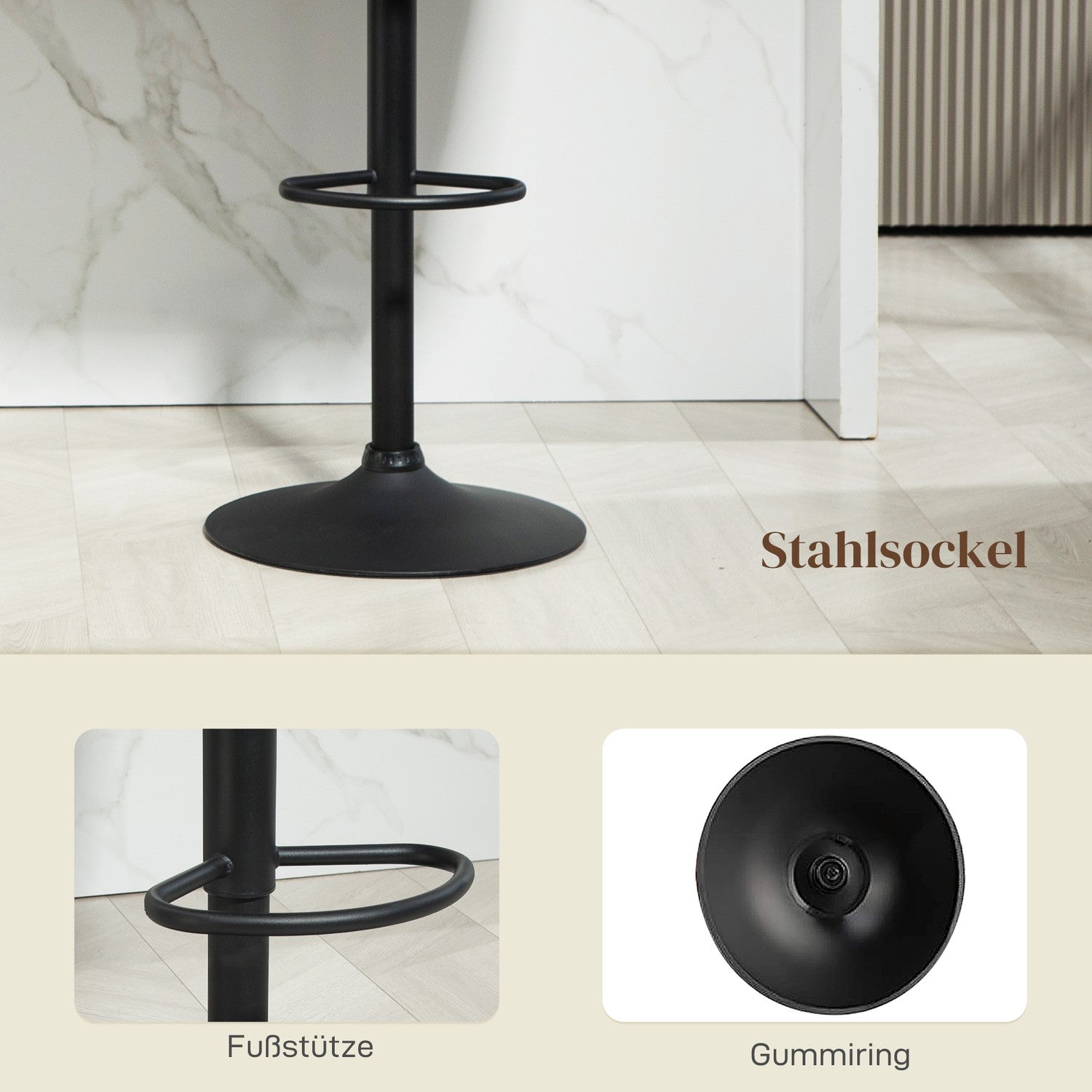 Höjdjusterbara svängbara barstolar, set om 2, mörkgrå linne