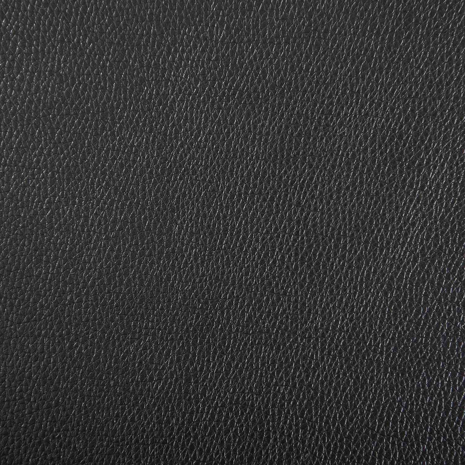 Höjdjusterbar pianobänk med läderkudde, svart