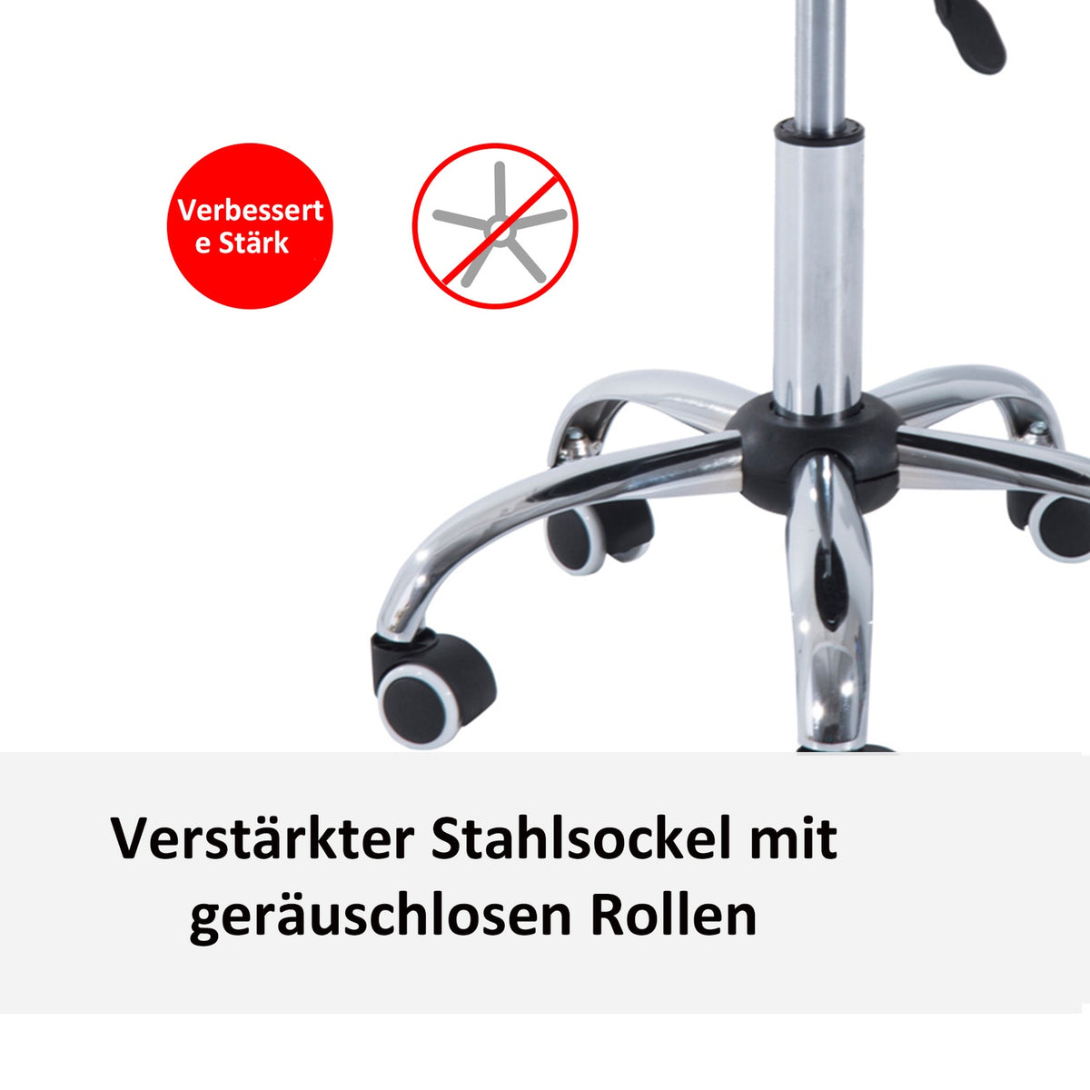 Höjdjusterbar svängbar pall – svart PU & metall