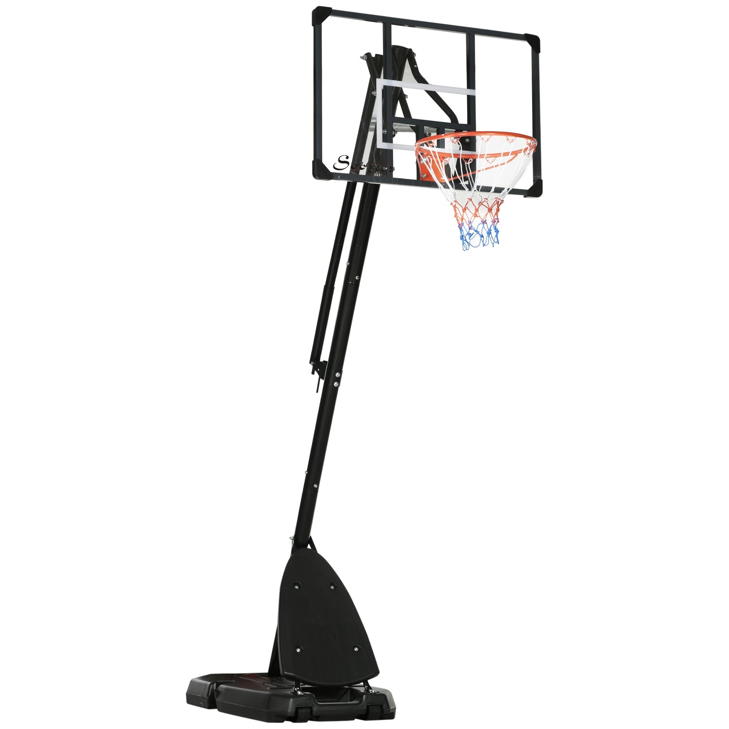 Justerbart stålbasketställ, 293-350 cm, med hjul