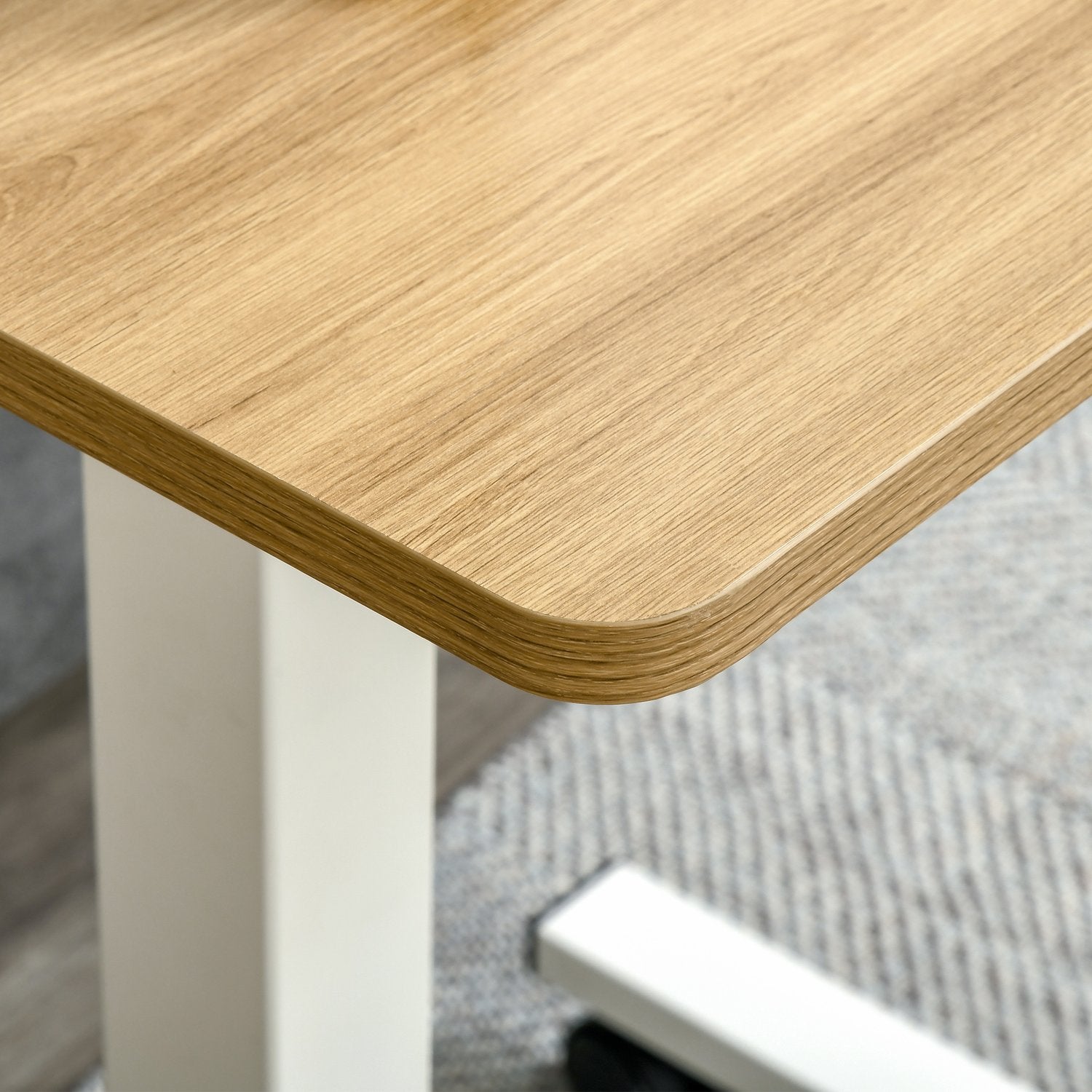 Höjdjusterbart stående skrivbord, hjul, C-form, 70-110 cm