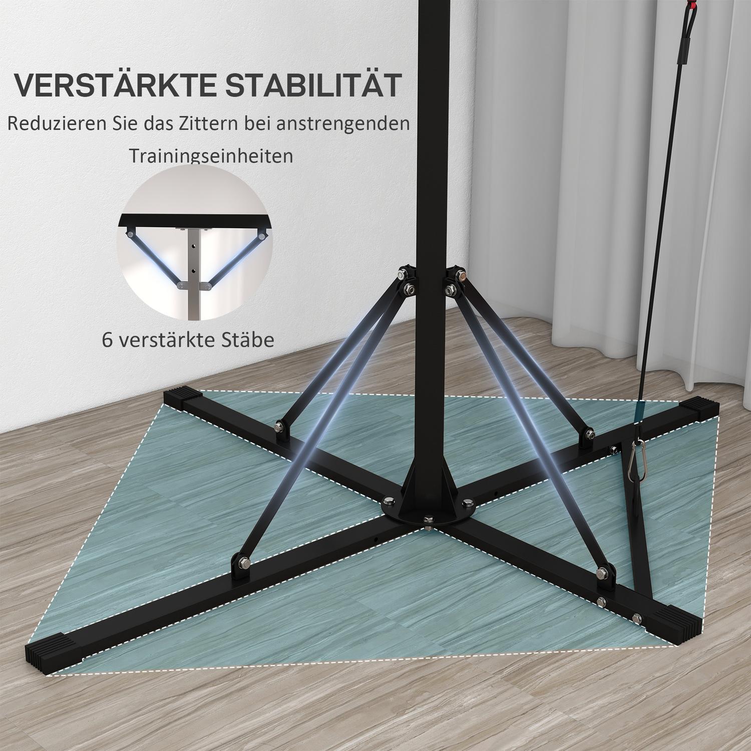 Höjdjusterbart ställ för boxningssäck i stål, fristående