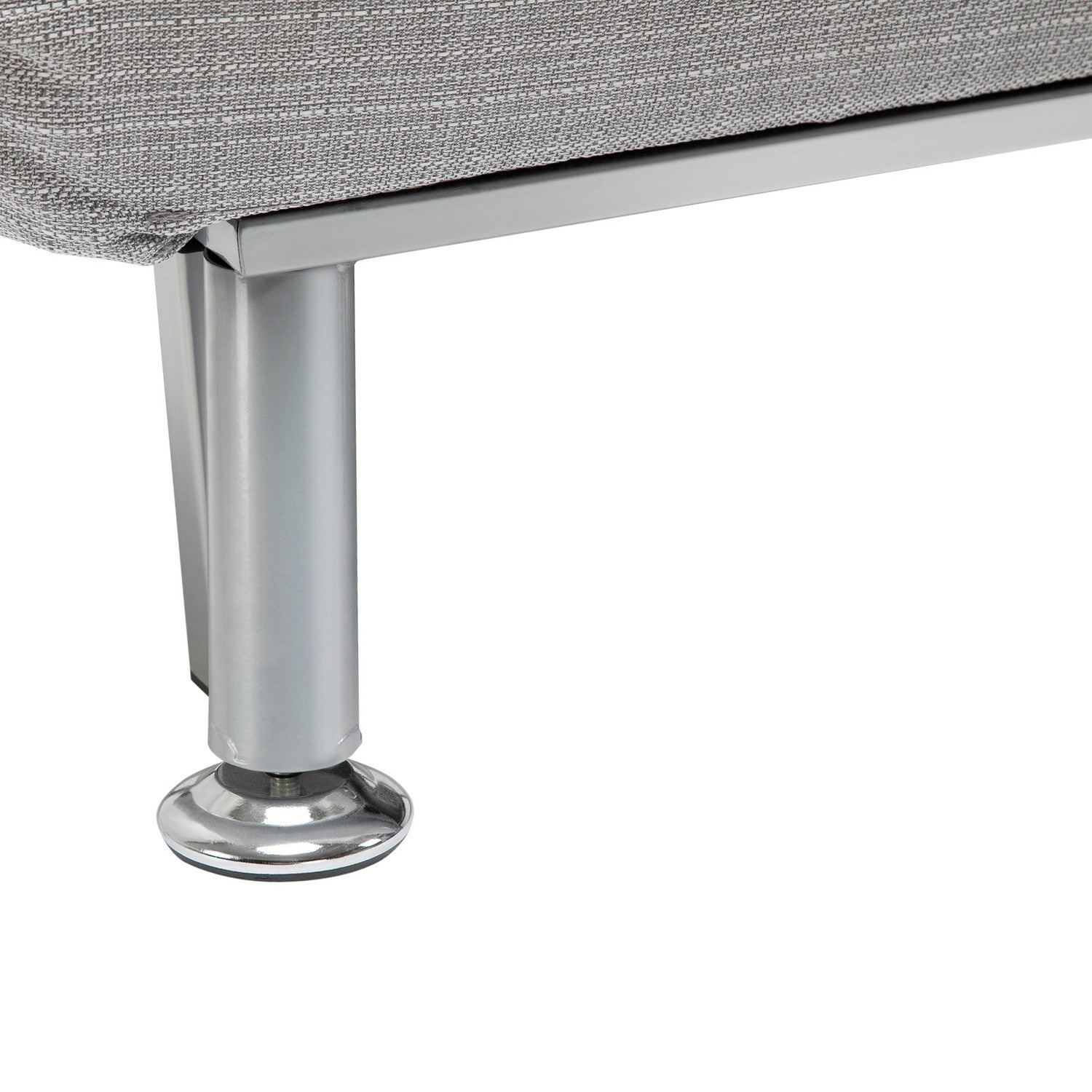 Hopfällbar grå metall bäddsoffa – Kompakt 75 x 70 x 75 cm