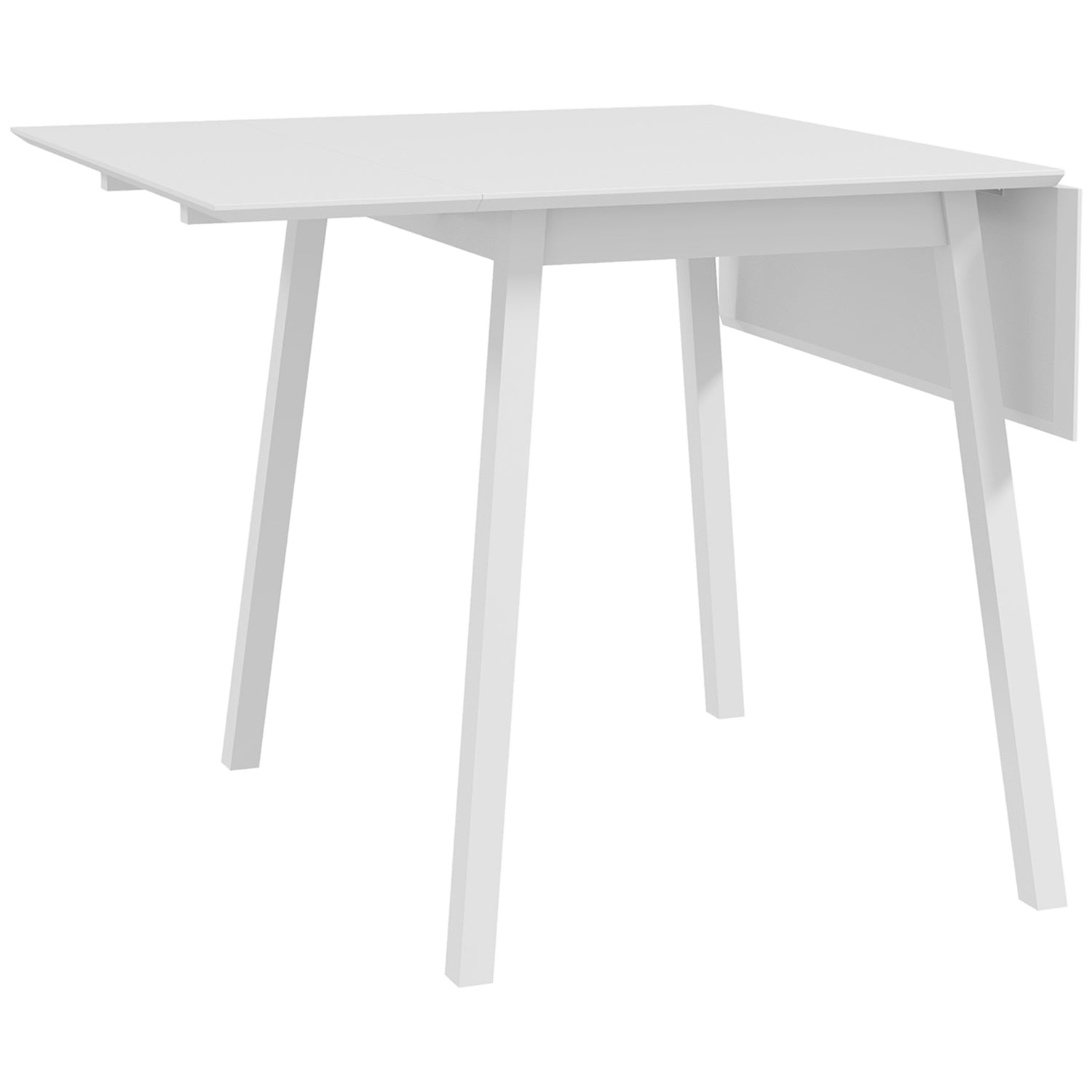 Träfällbart matbord, stolar 2-4, platsbesparande, vit