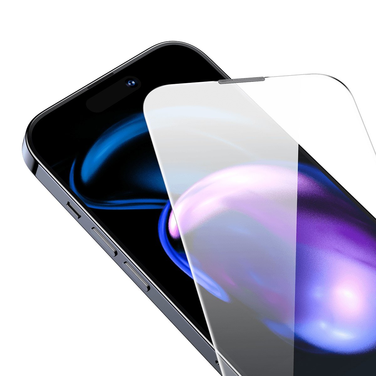Härdat glas för iPhone 14 Pro med högtalarskydd 0,4mm SET