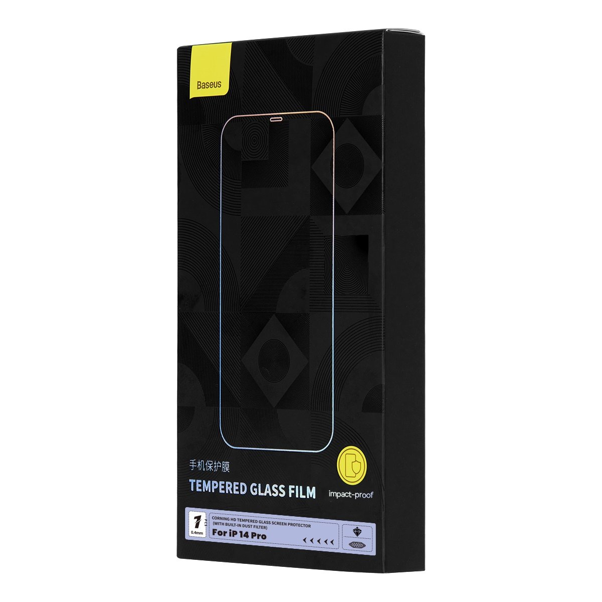 Härdat glas för iPhone 14 Pro med högtalarskydd 0,4mm SET