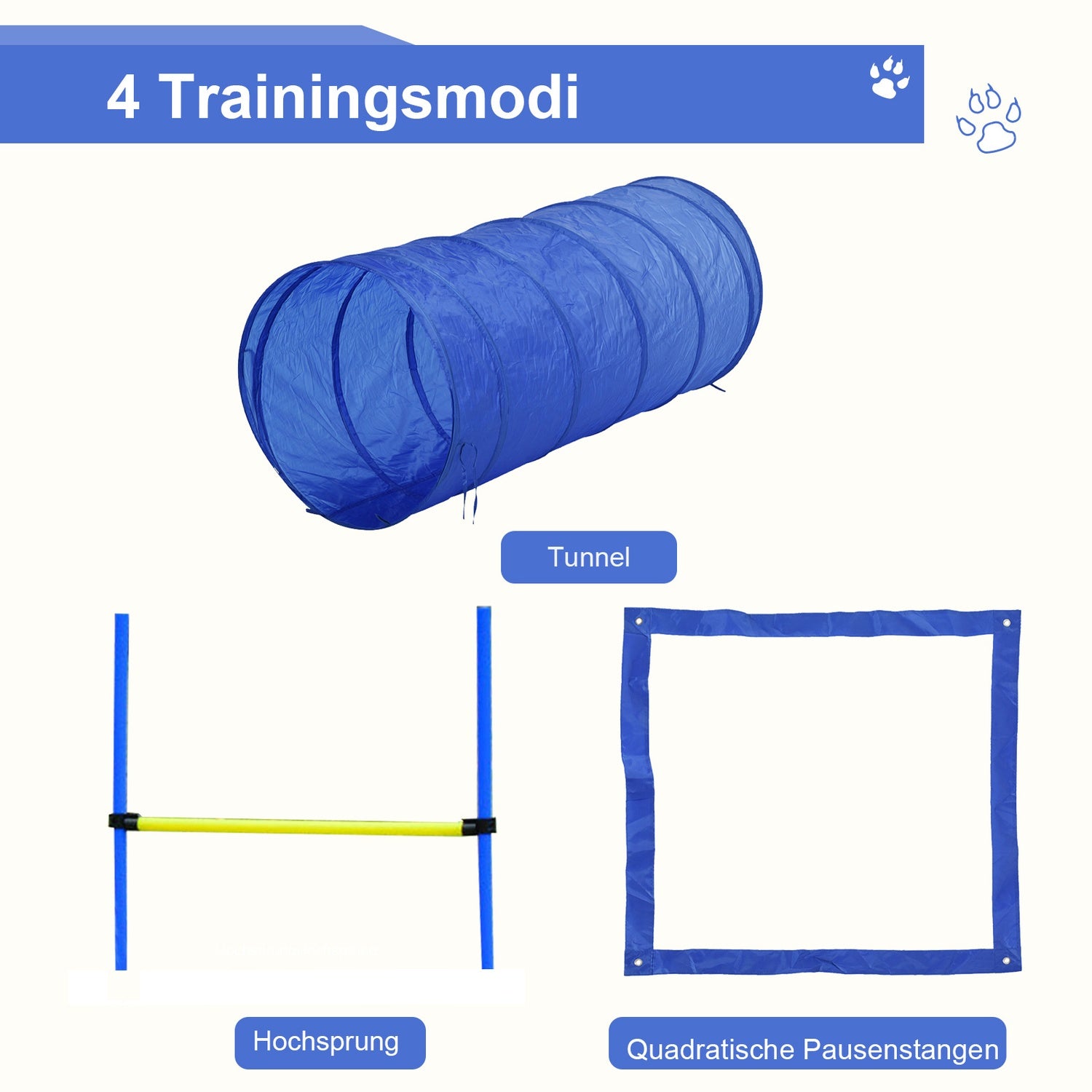 Hund Agility Training Set – Tunnel, Slalom, Häck