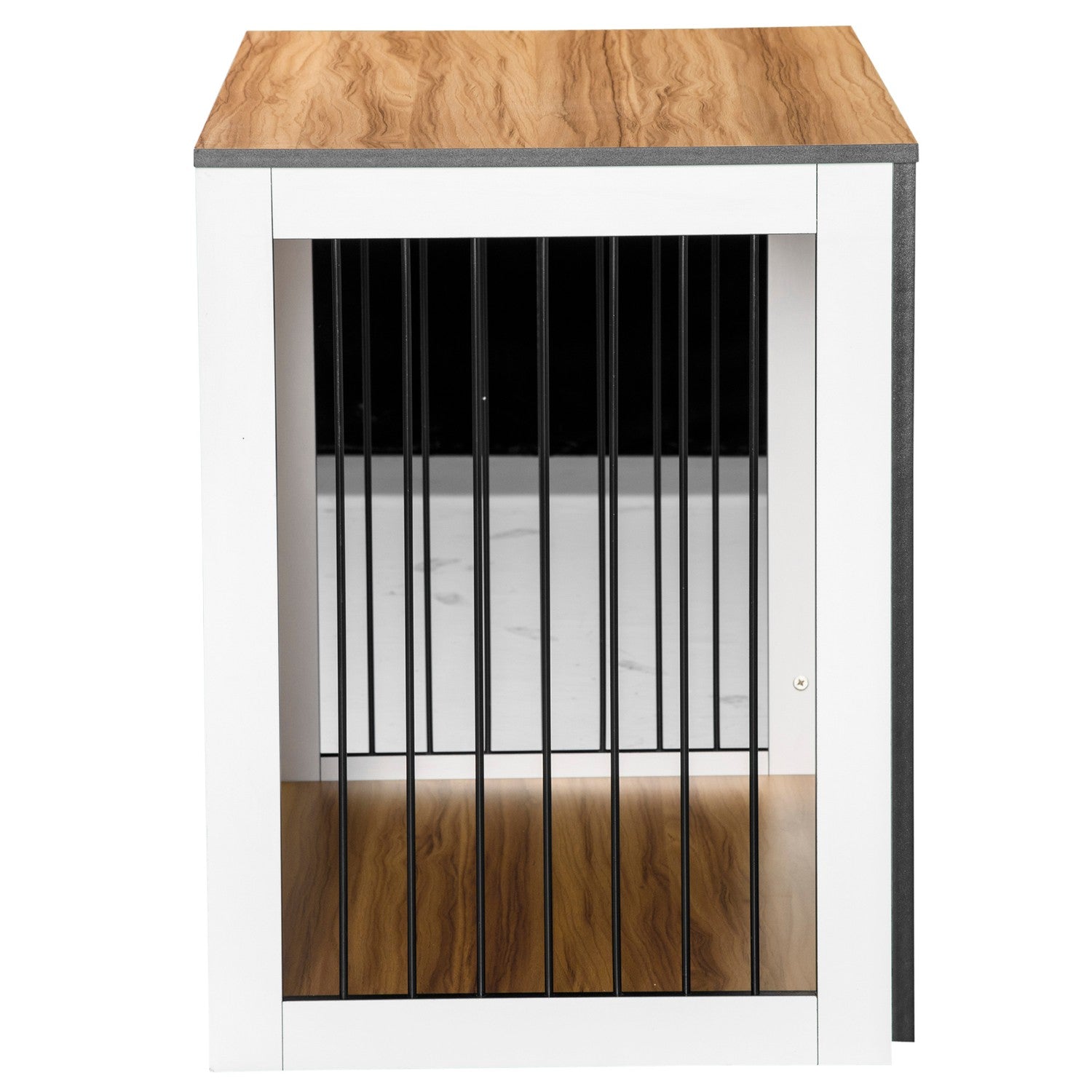 Hundbur inomhus för små/medelstora hundar, spånskiva, mörk valnöt