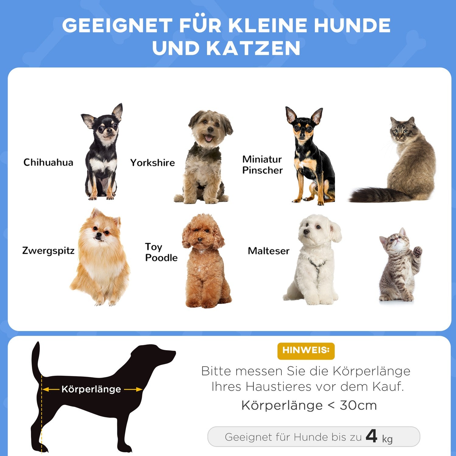 Grå hund- och kattsäng med halkfria träfötter, 40,5 cm