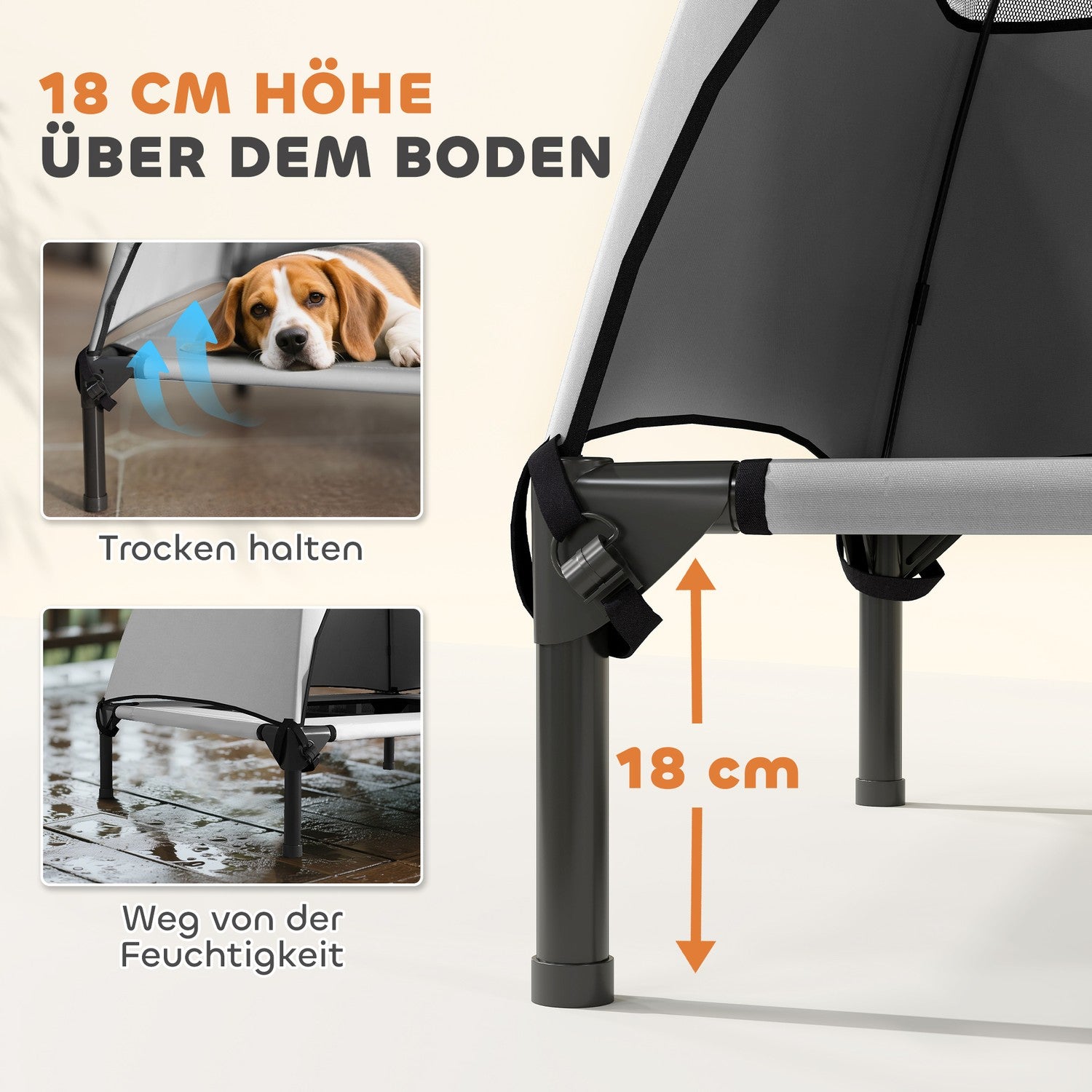 Hundstol utomhus med tak, tvättbart nät och kyldesign