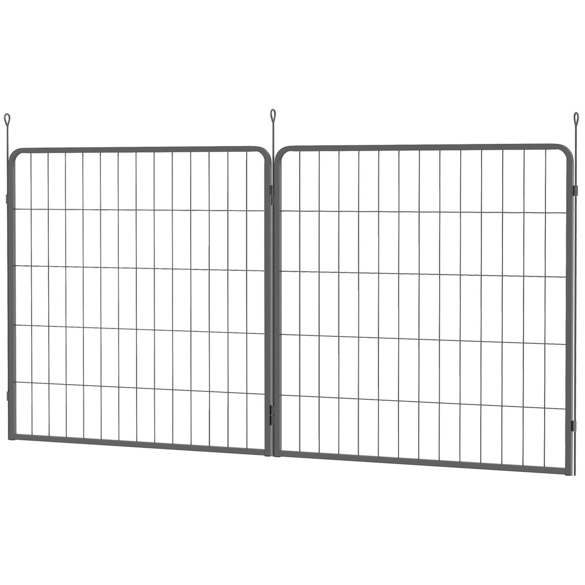 Venkovní panely pro oplocení psů, sada 2 ks – 80 x 80 cm, černé