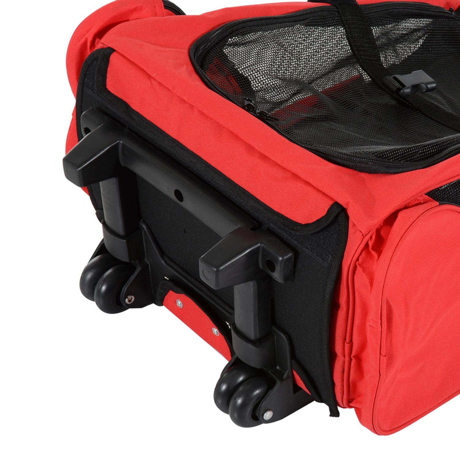 Pet Carrier Trolley Bag, Andas, Röd, 42x25x55 cm