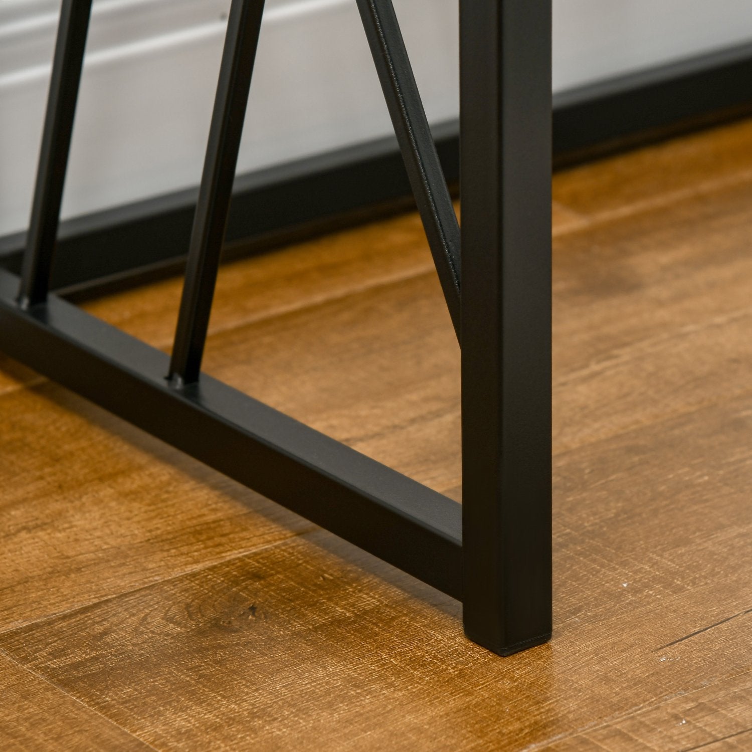 Industriell konsolbord, stålben, 120x35x75 cm, brun