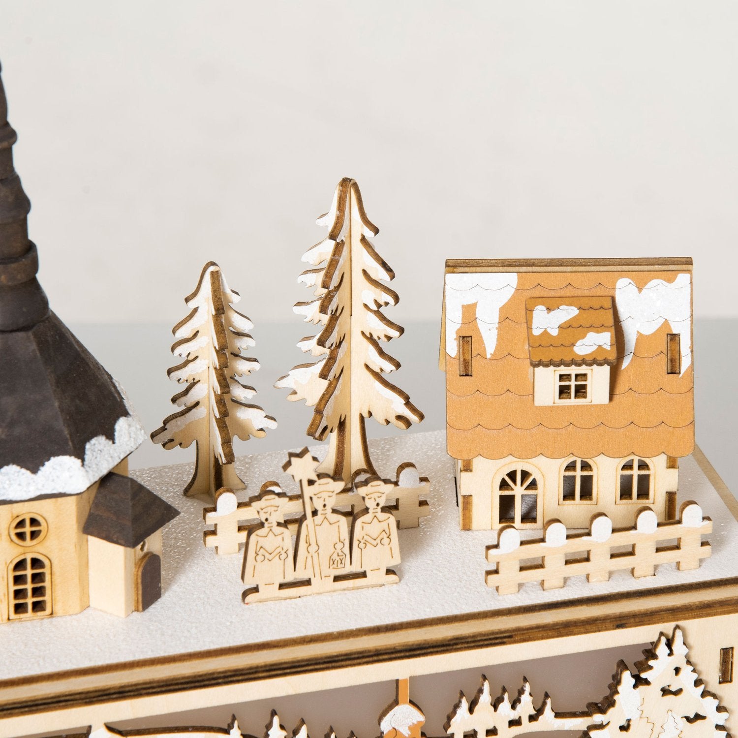 Julbydekoration, LED-upplyst vinterlandskap, 45x10x25 cm
