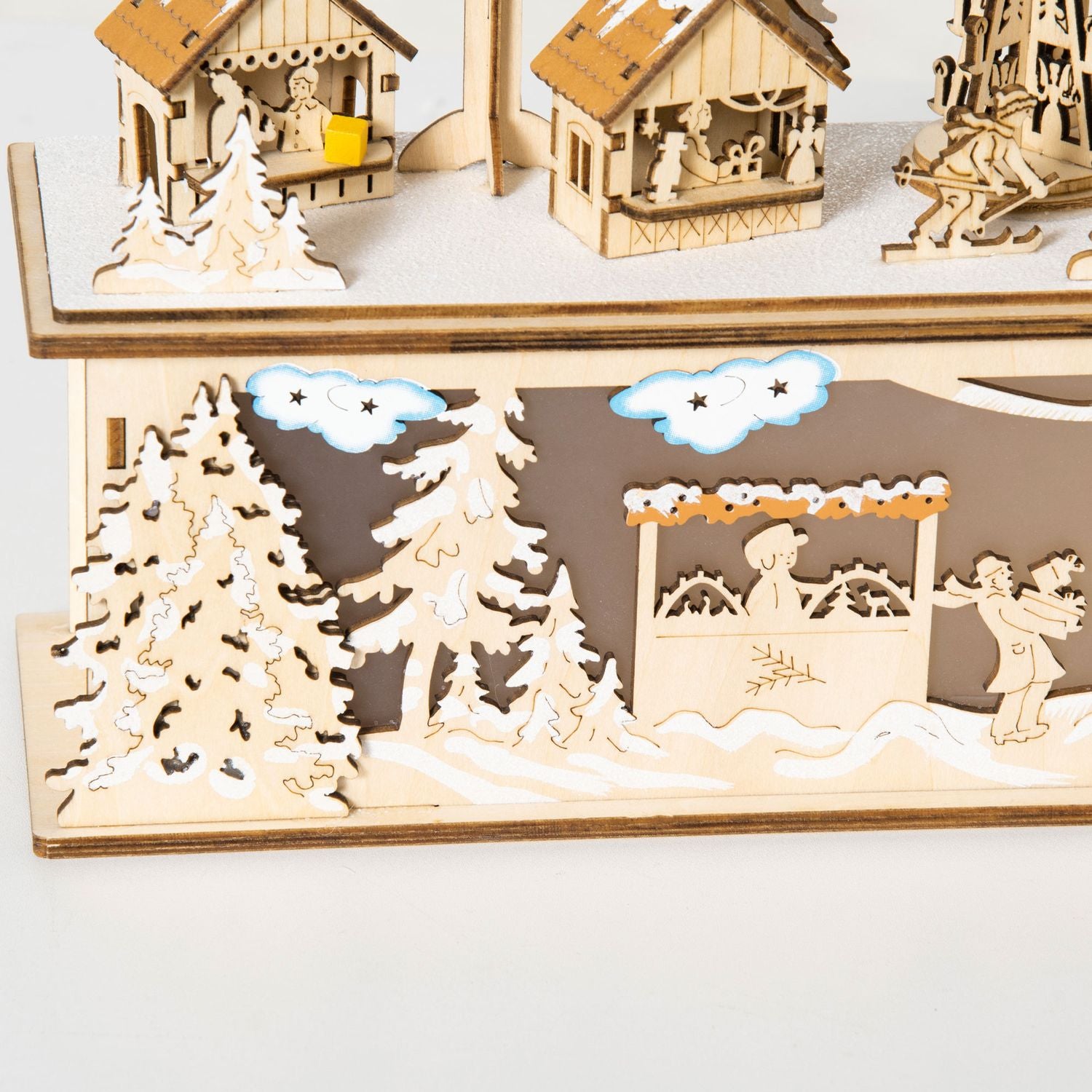 Julbydekoration, LED-upplyst vinterlandskap, 45x10x25 cm
